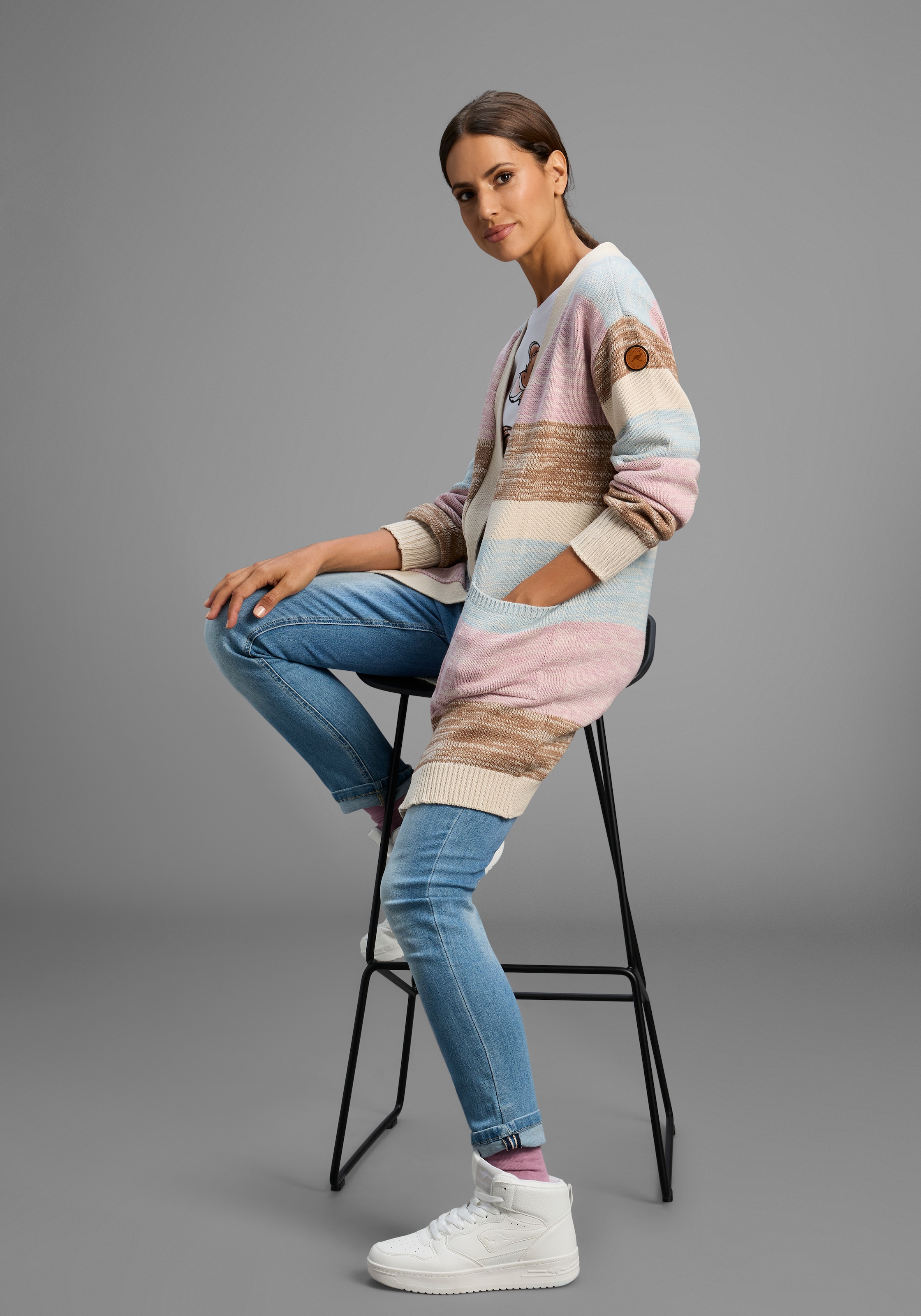 KangaROOS Strickjacke in offener Long-Form