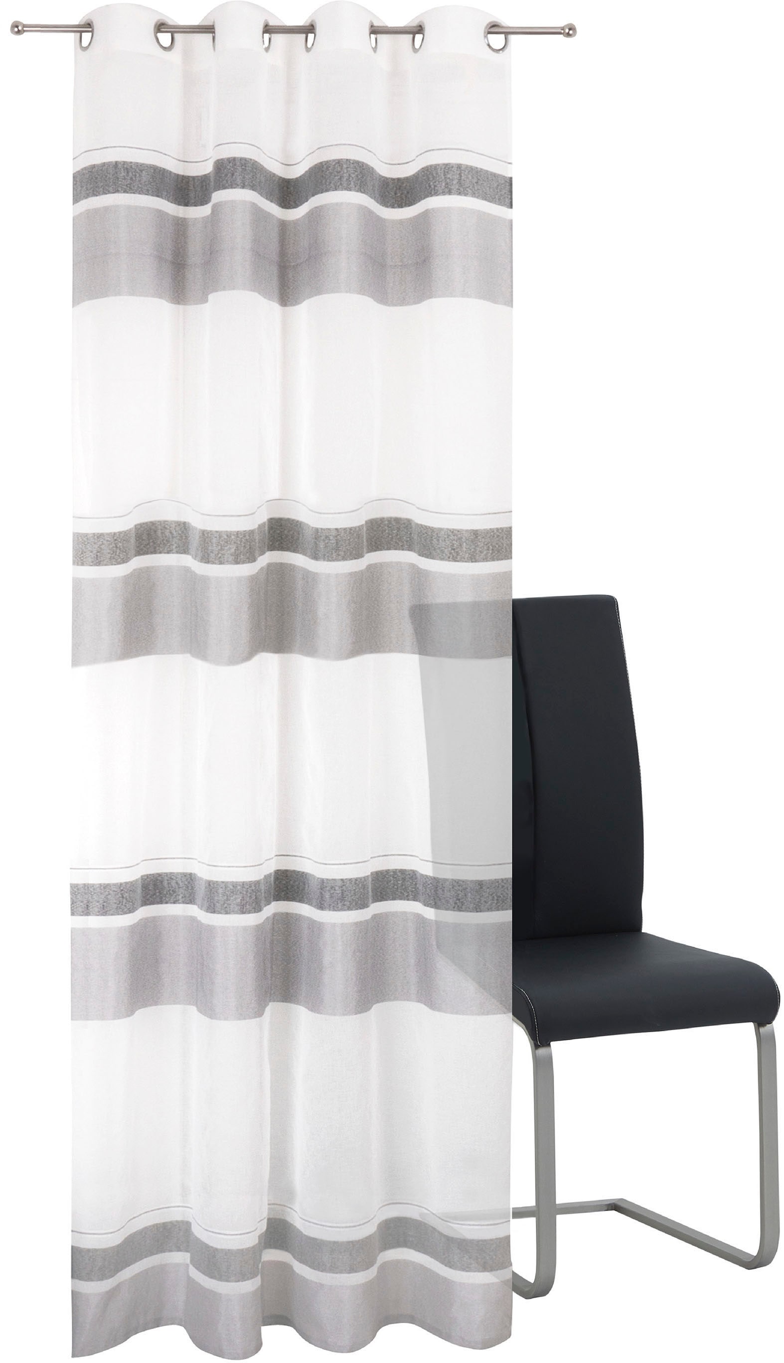 decolife Gardine »Vilmar« Ösen 1 Stk. tlg. mit schmalen und breiten Streifen