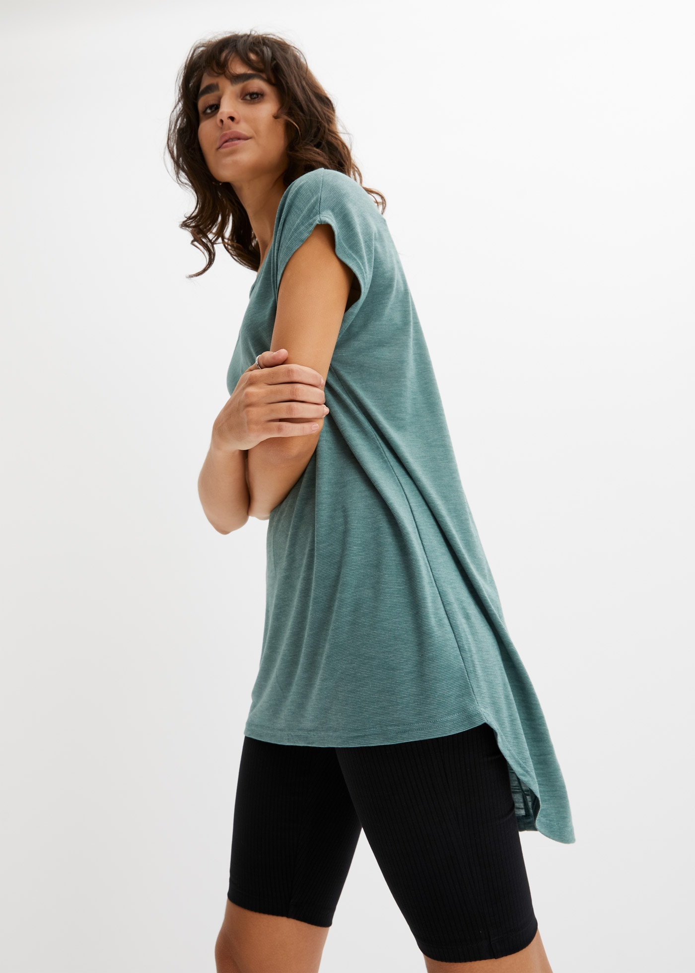 bonprix T-shirt long »Longshirt aus Viskose-Mischung« coupe décontractée, dos plus long, ourlet arrondi