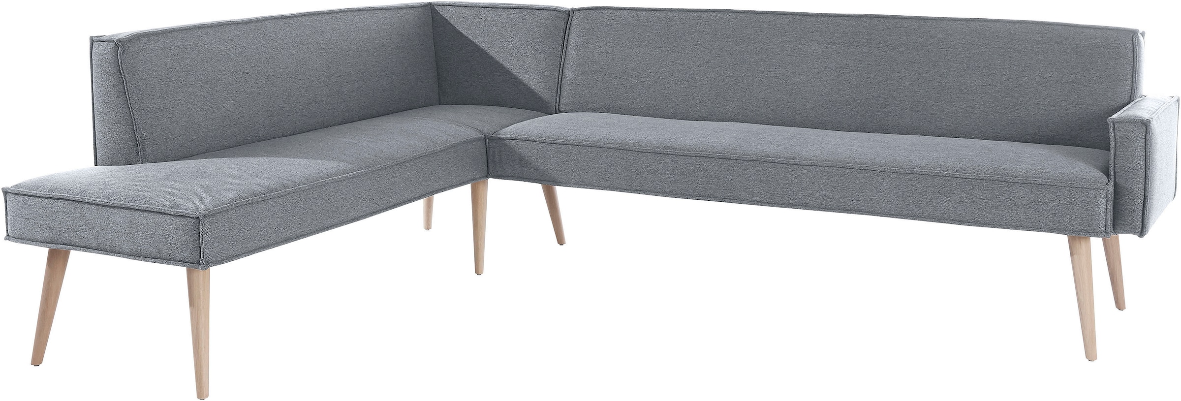 exxpo - sofa fashion Eckbank »Lungo, moderne Kedernaht, bequem und elegant, hoher Holzfuss«, hochwertige Detailverarbeitung, frei im Raum stellbar