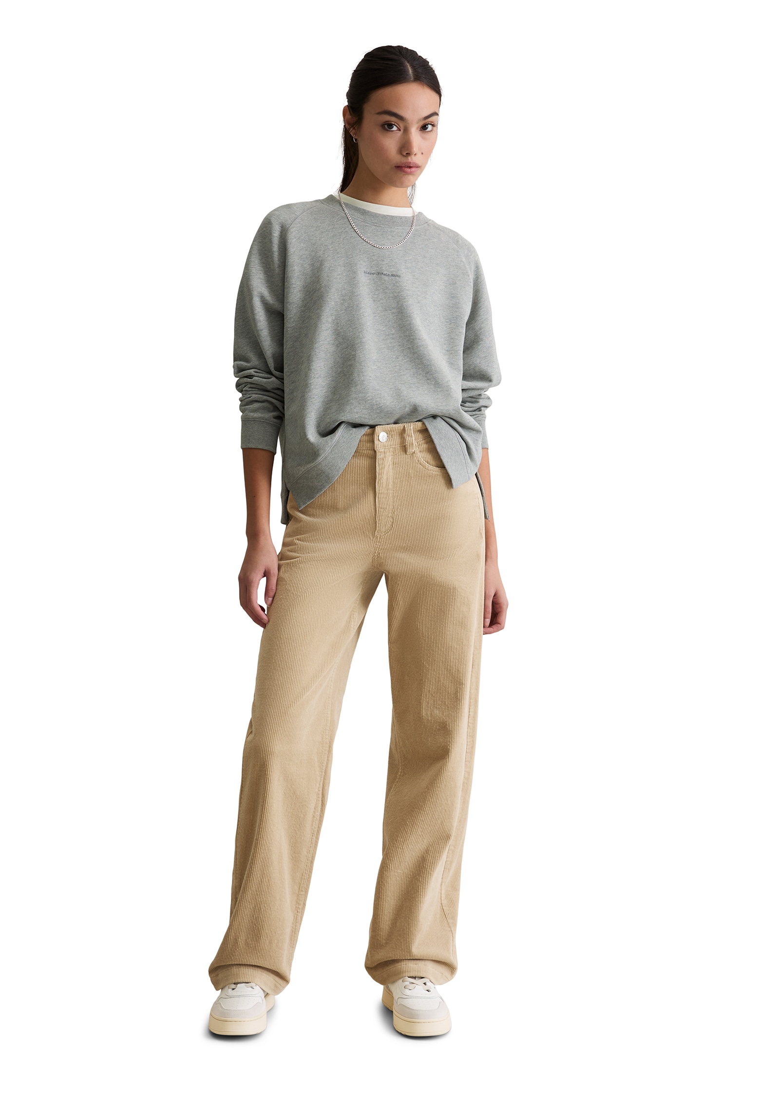 Marc O'Polo DENIM Sweatshirt , Bio-Baumwolle, Logo-Schriftzug, Rundhalsausschnitt
