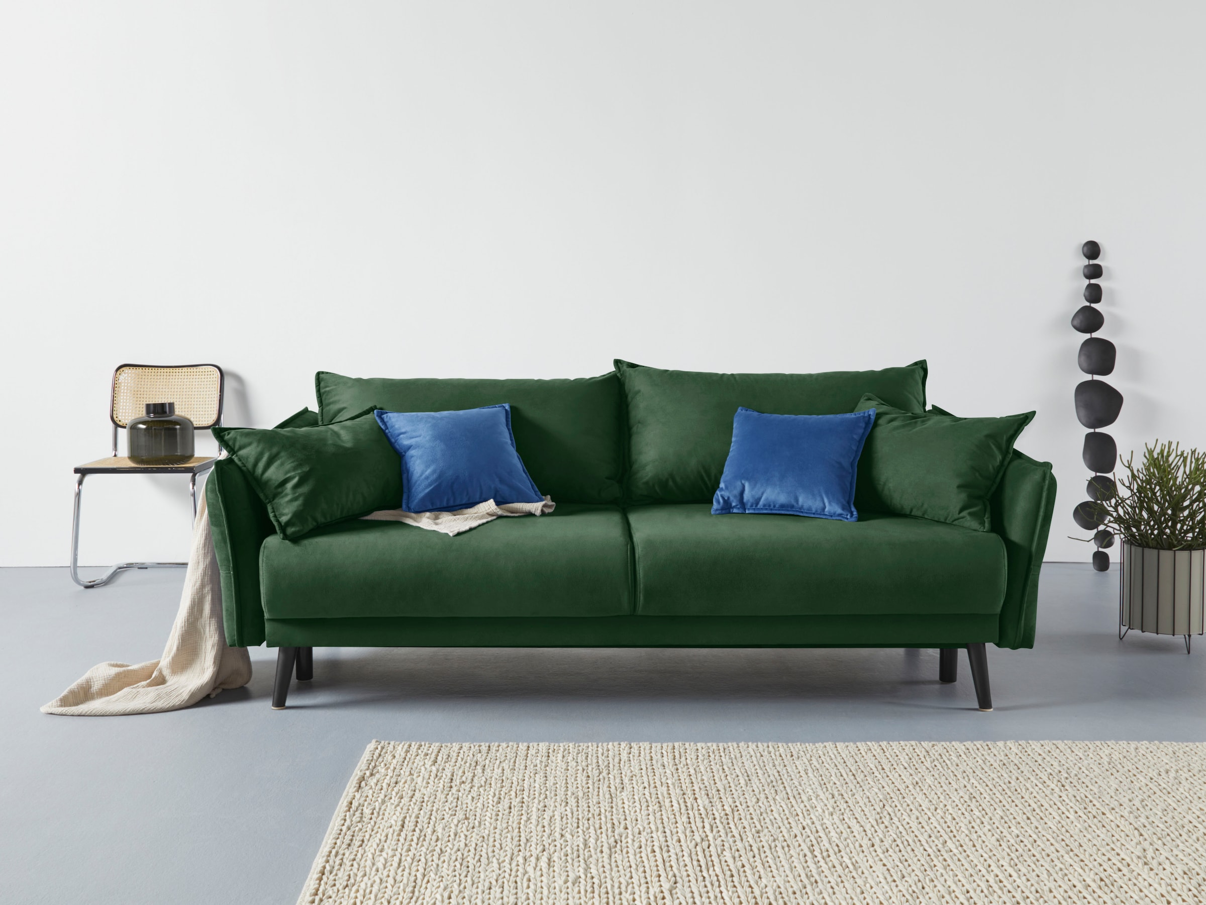 INOSIGN Schlafsofa »Asra«, incl. Bettfunktion und Bettkasten, Seitentasche im Armteil, Federkern