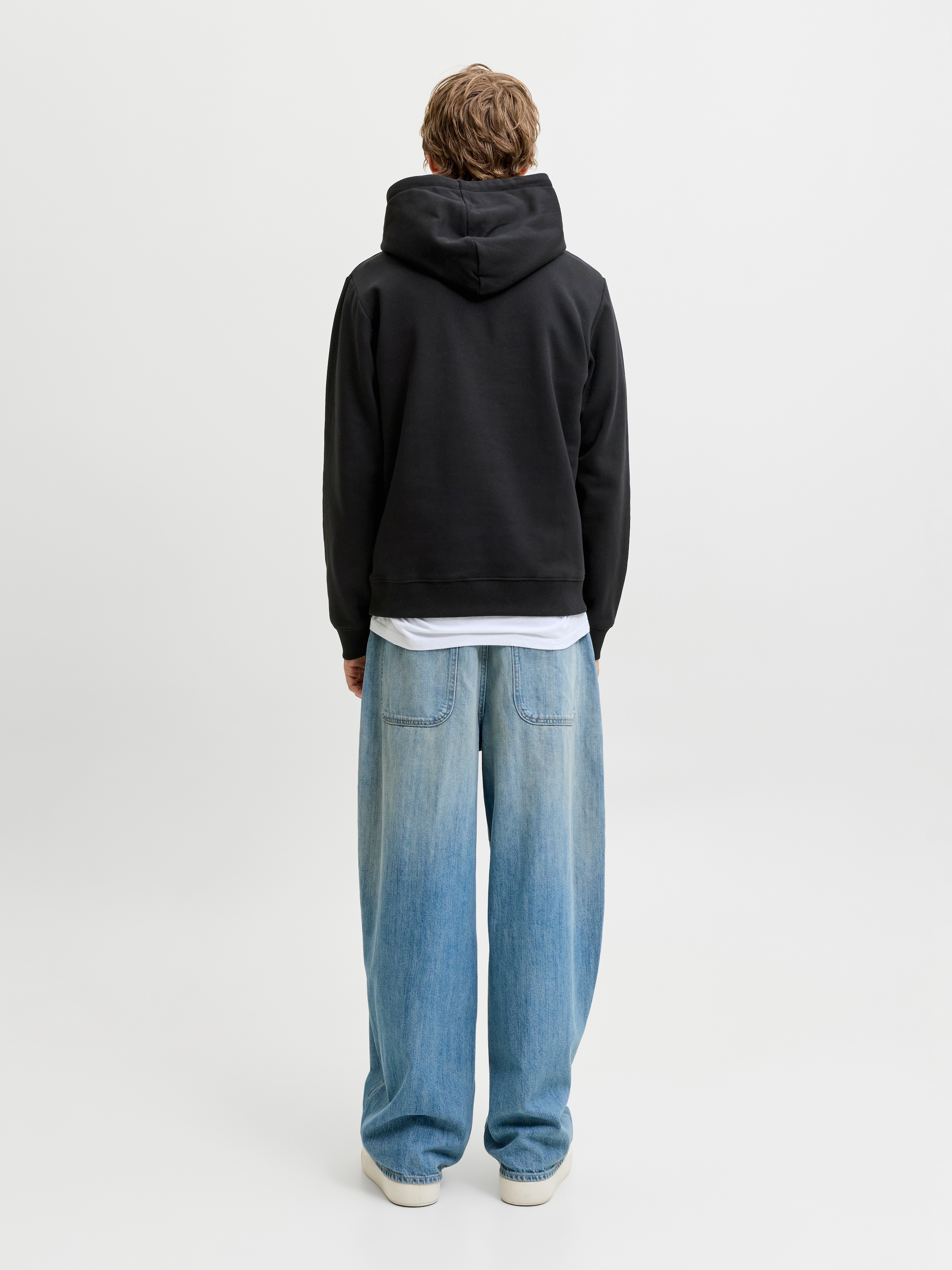 Jack & Jones Sweat à capuche »JJAERO SWEAT HOOD«, mélange de matériaux, coupe régulière
