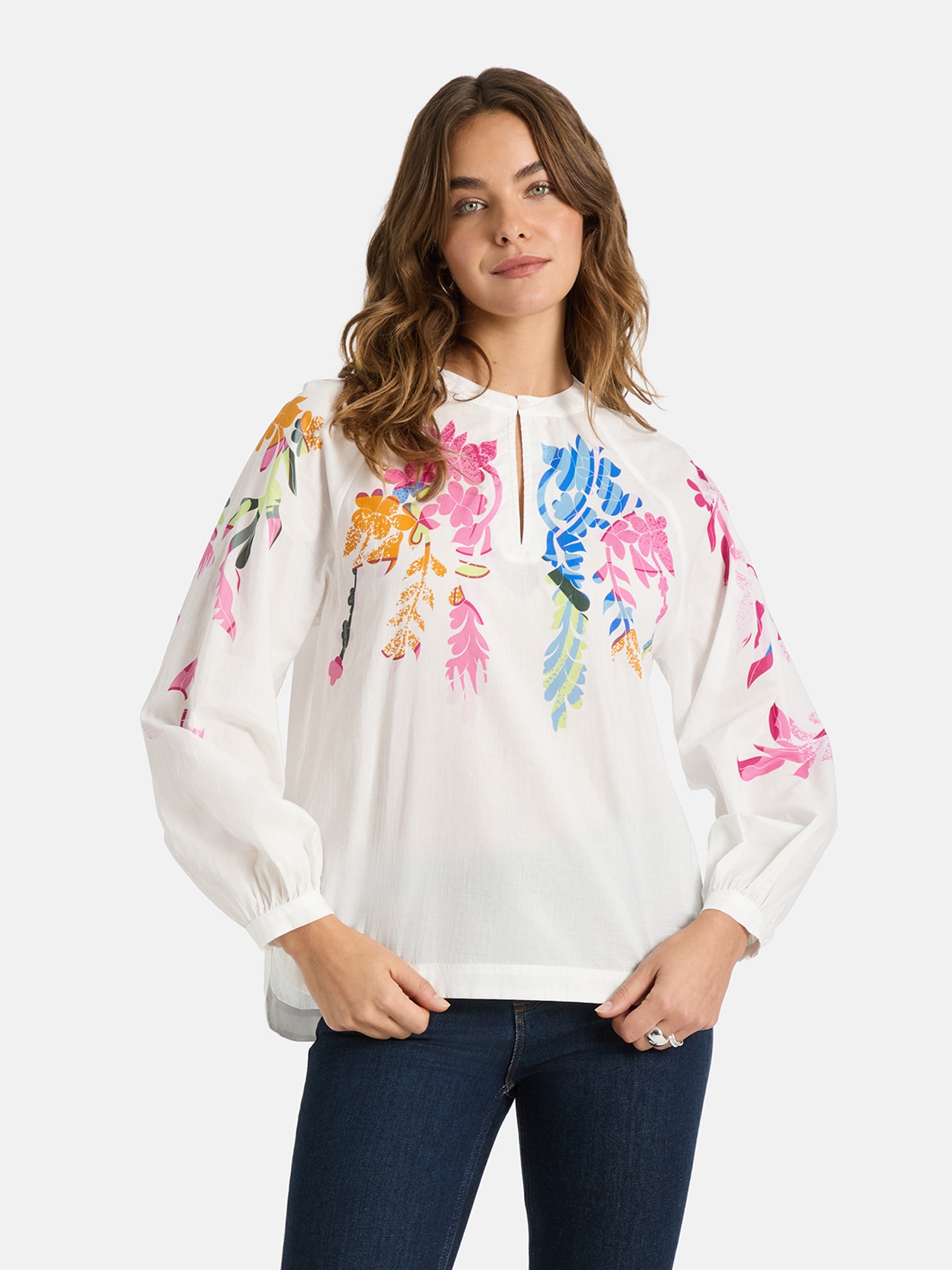 Image of Lieblingsstück Langarmbluse "RoalieL" mit floralen Details