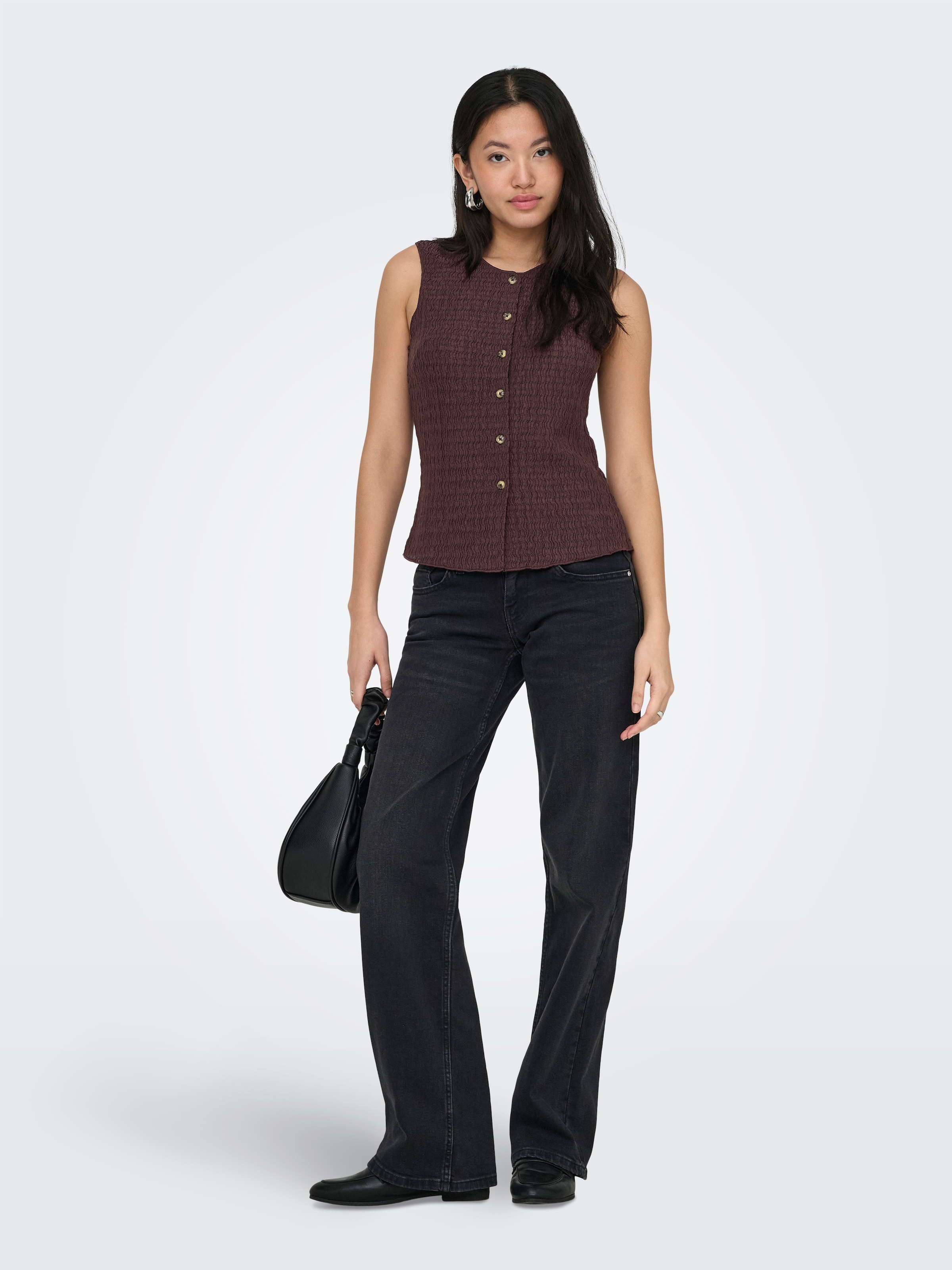 ONLY Gilet en jersey »ONLILSE S/L STRUCTURE VEST JRS NOOS« Kunstfaser, Rundhalsausschnitt