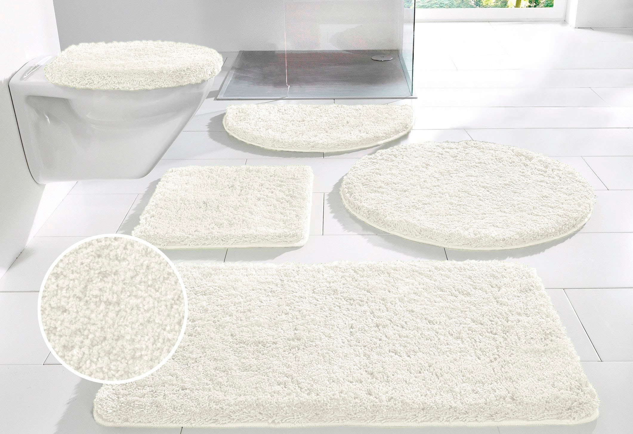 Image of GOODproduct Badematte "Sanremo, Badvorleger, Badezimmer Teppich, sehr weich" Höhe 30 mm rutschhemmend beschichtet fussbodenheizungsgeeignet schnell trocknend Badteppich, unifarben, rechteckig, rund & als 3-tlg. Set erhältlich