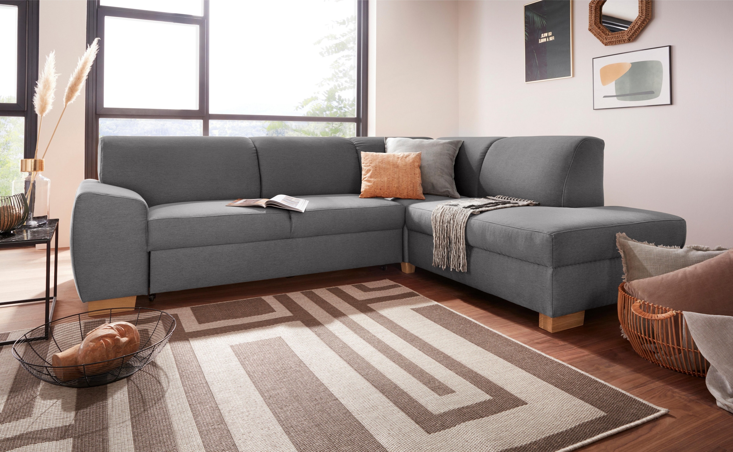 Image of DOMO collection Ecksofa "Incanto kubische Formensprache, Breite 260cm, komfortabel, L-Form" ohne Bettfunktion, Feinstruktur