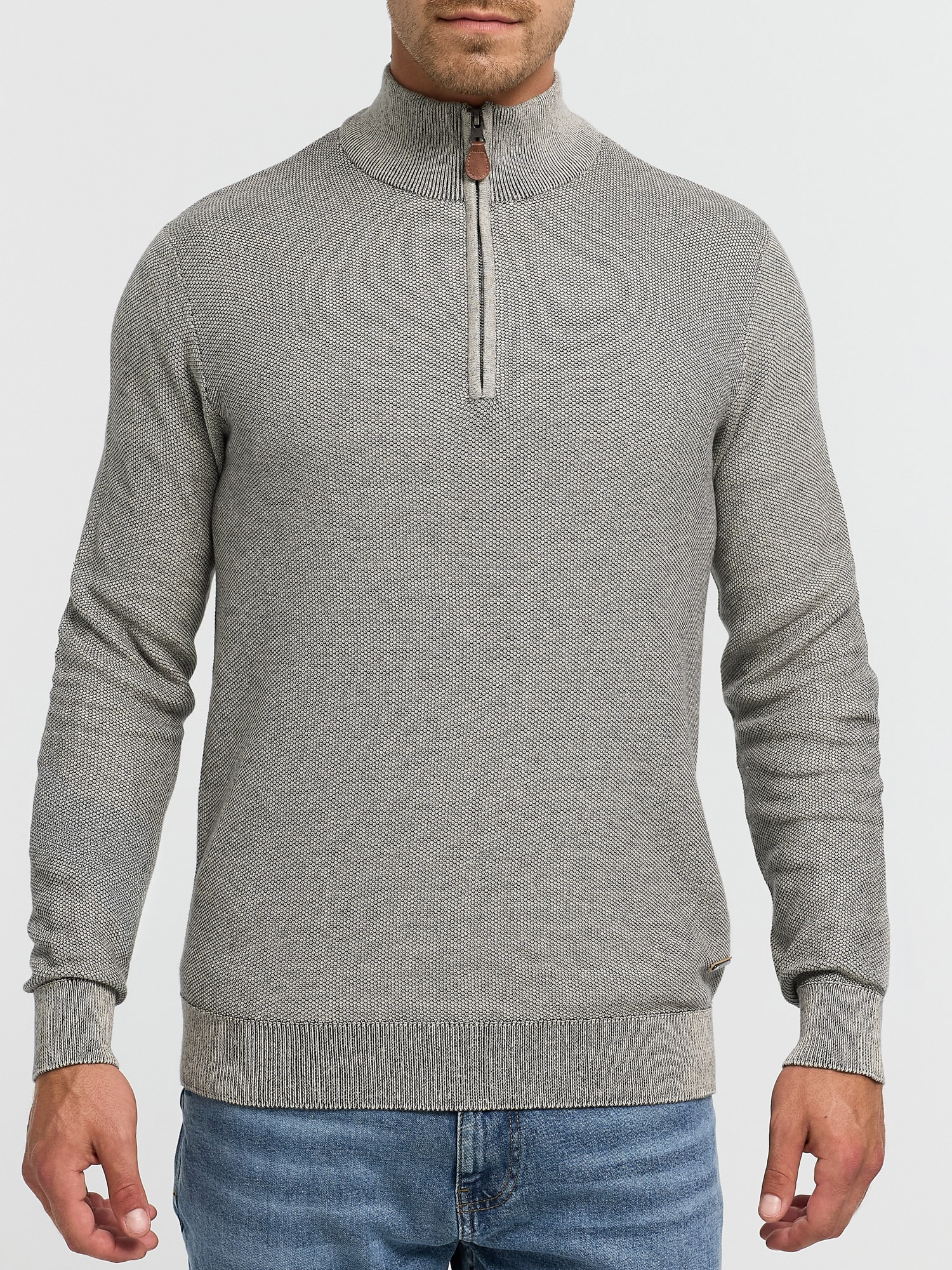 Image of Indicode Troyer "INJexmon ½ Zip" Baumwolle, regular fit
