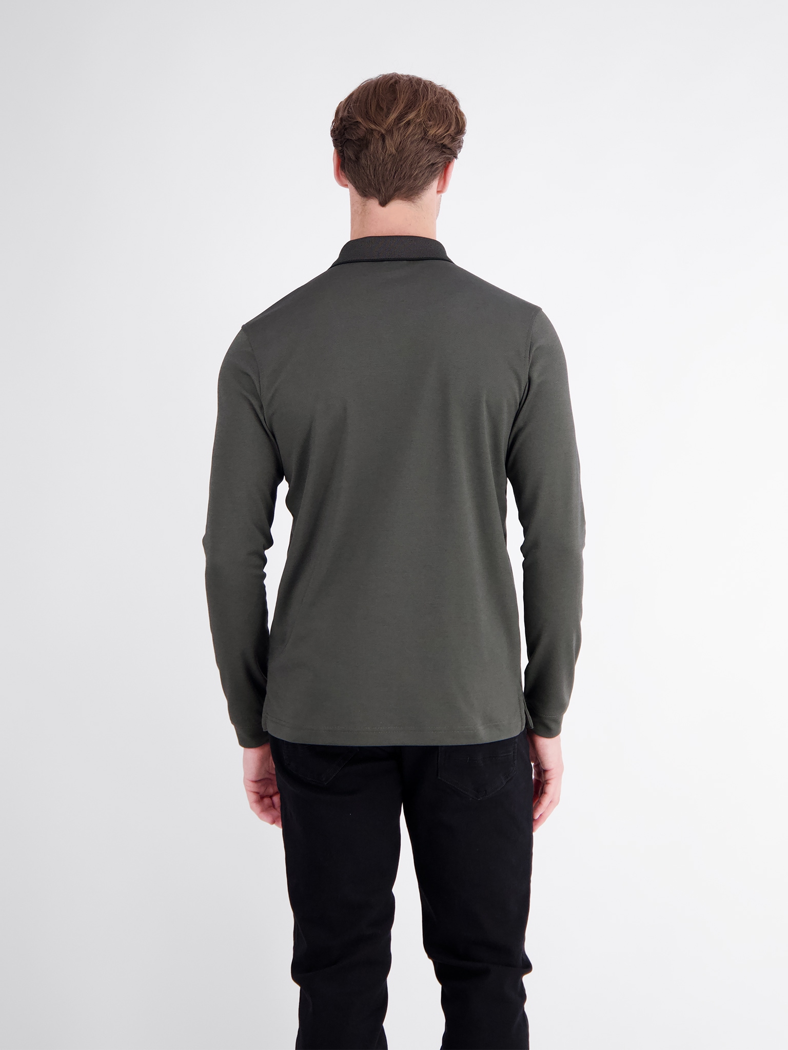 LERROS Polo à manches longues avec broderie du logo