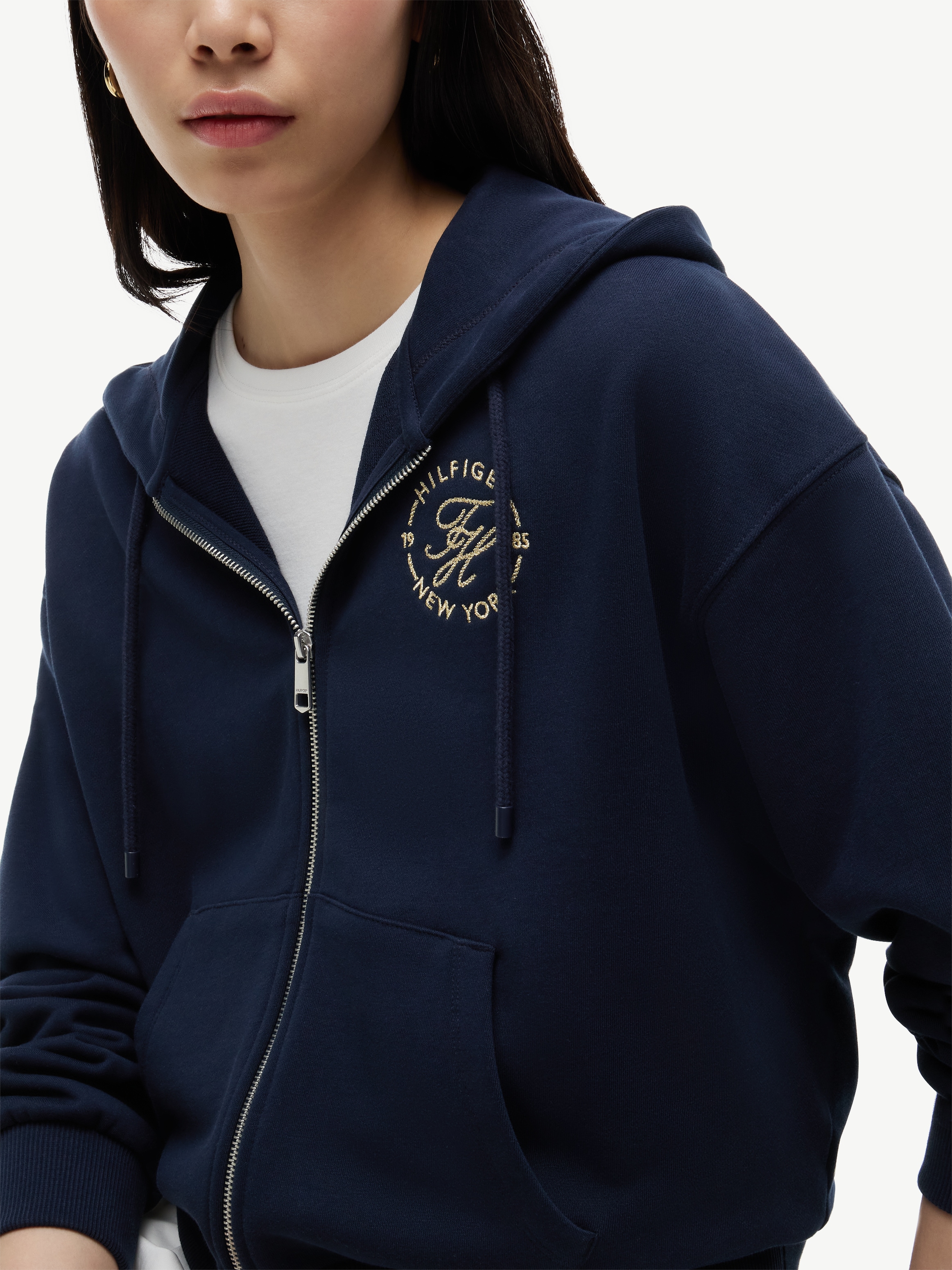 Tommy Hilfiger Sweat à capuche »TH ROUNDAL ZIP-UP HOODIE« coton, capuche, poches kangourou