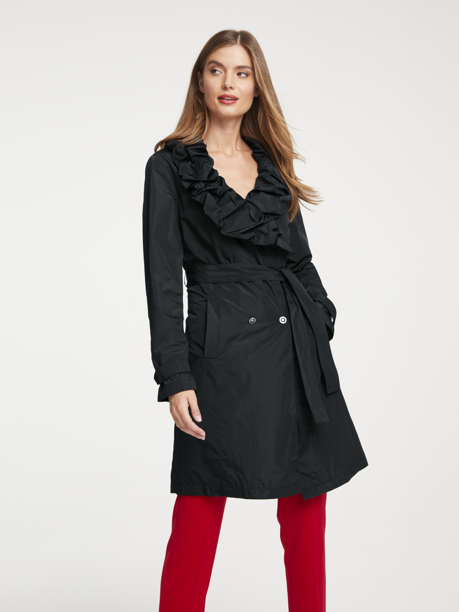 Mantel mit Bindegürtel