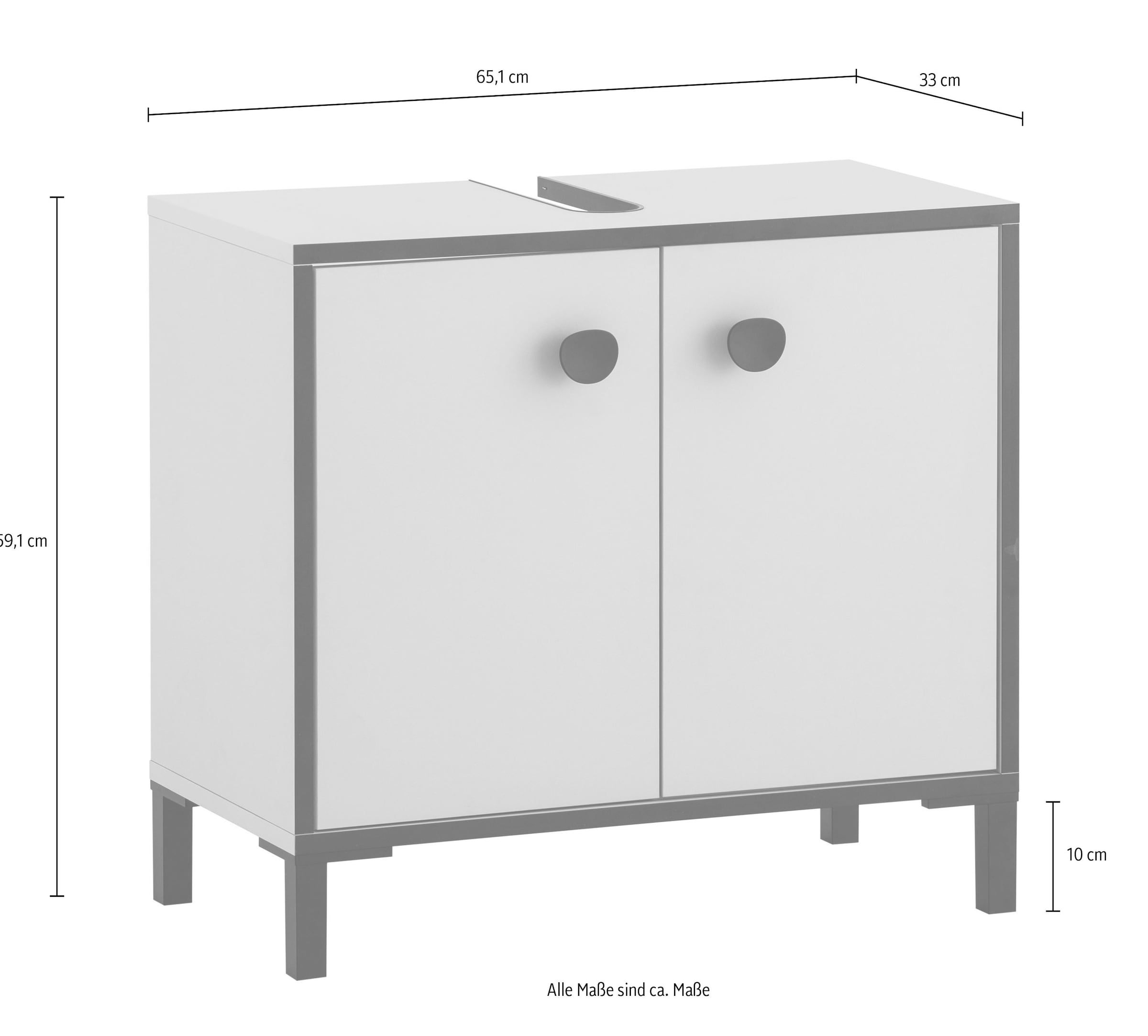 Schildmeyer Waschbeckenunterschrank »Edda, Breite 65,1 cm, abgerundete Griffe mit seidenweicher Haptik« Made in Germany