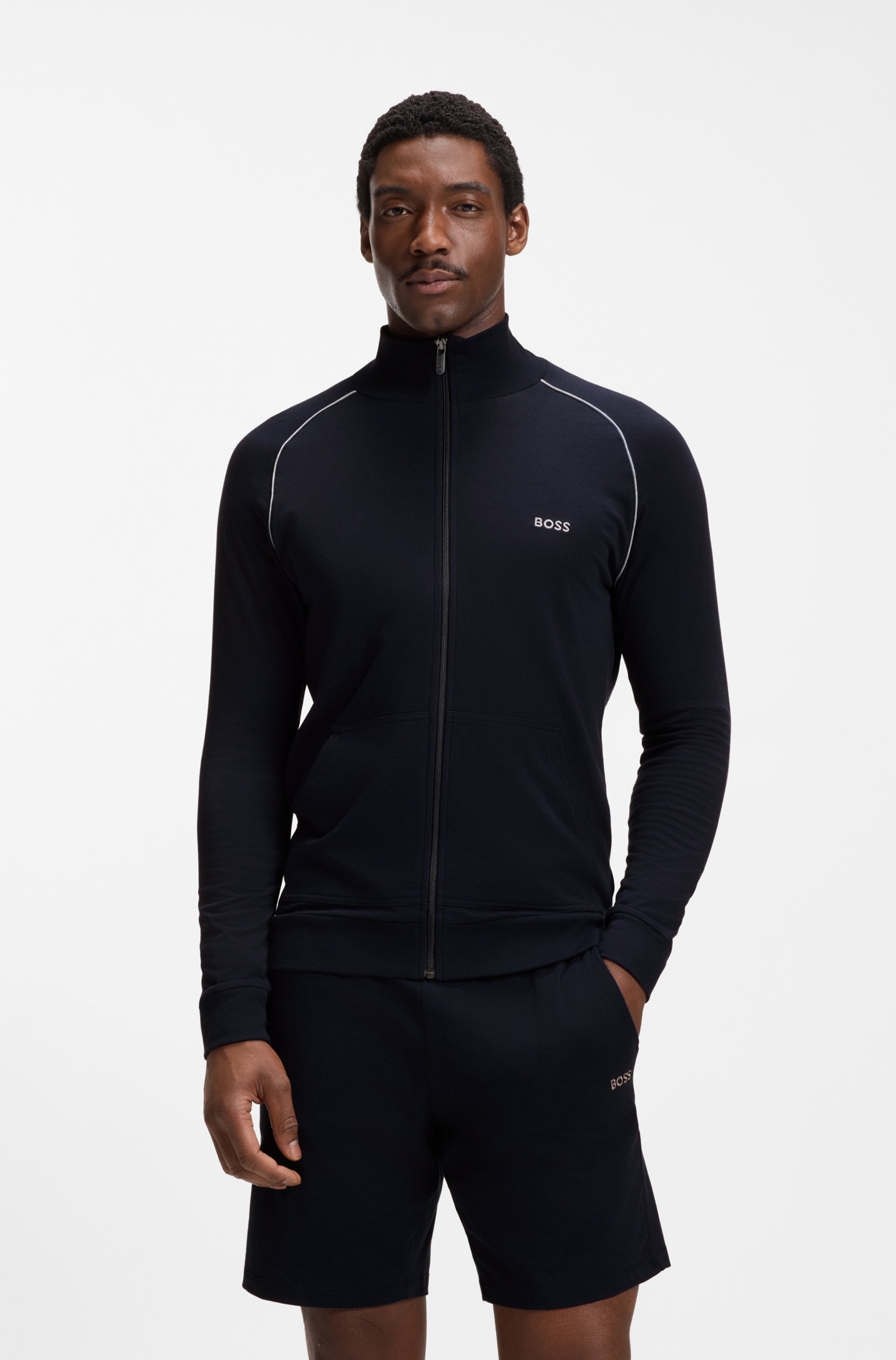 BOSS Veste sweat »Mix&Match Jacket Z« mit Kontrastnaht am Ärmel