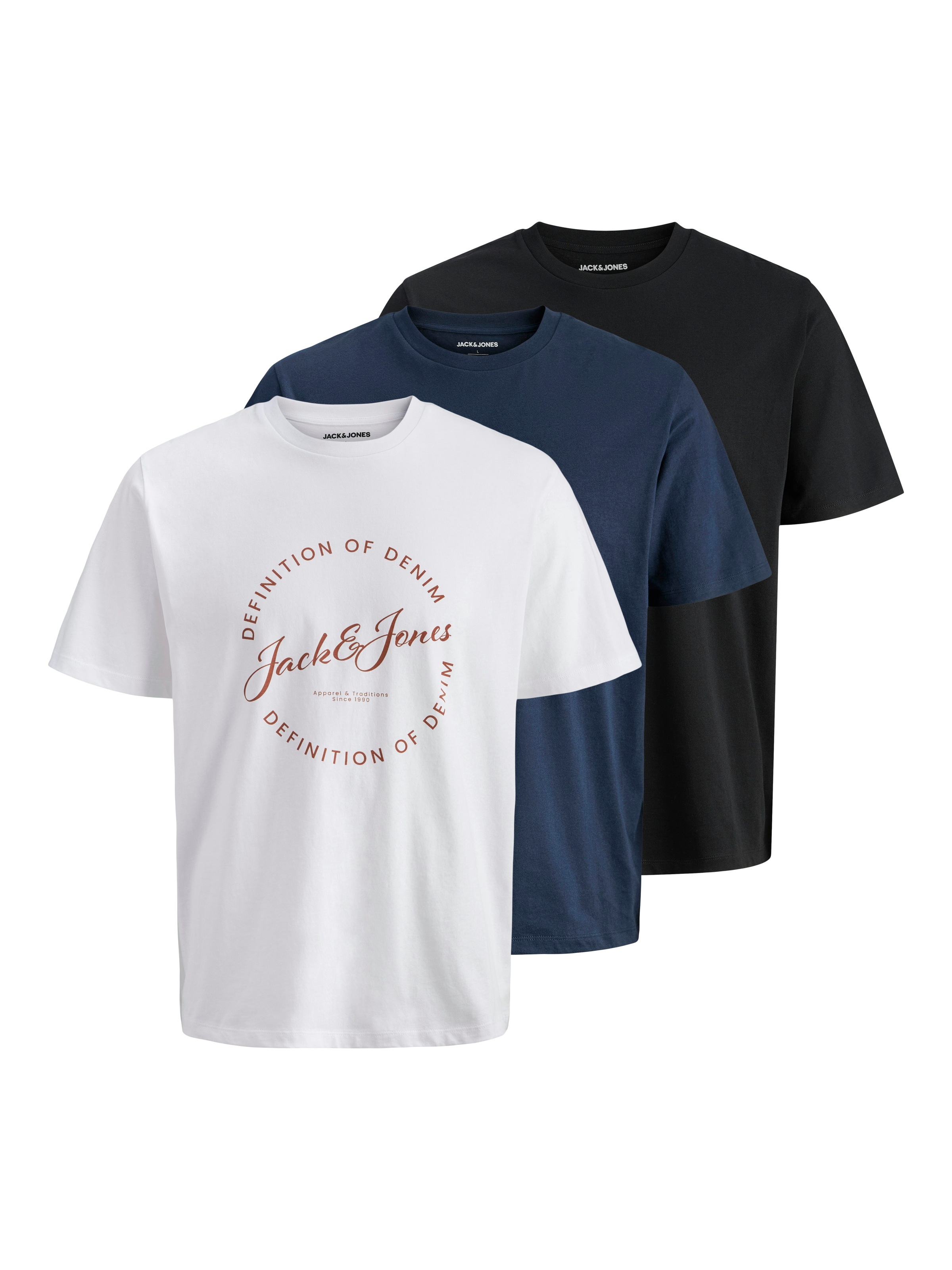 Image of Jack & Jones T-Shirt "JJGRAYSON TEE SS CREW NECK 3PK MP" Packung, 3