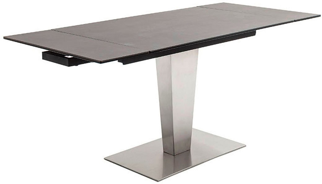 MCA furniture Esstisch »PESARO Auszugstisch mit Säule 120-180 cm« Einzelstück,  Keramik,Edelstahl,Stirnauszug,ausziehbar,Tischplatte 14 mm