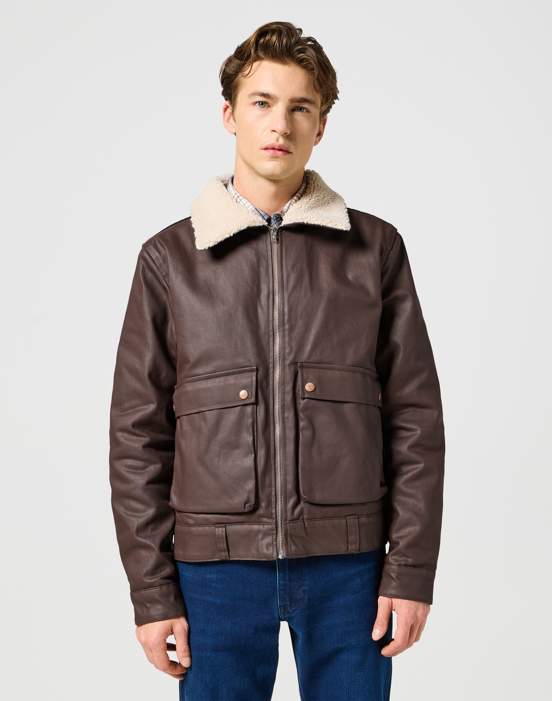 Image of Wrangler Canvasjacke "WRANGLER AVIATOR" mit Gürtelschlaufen am Saum