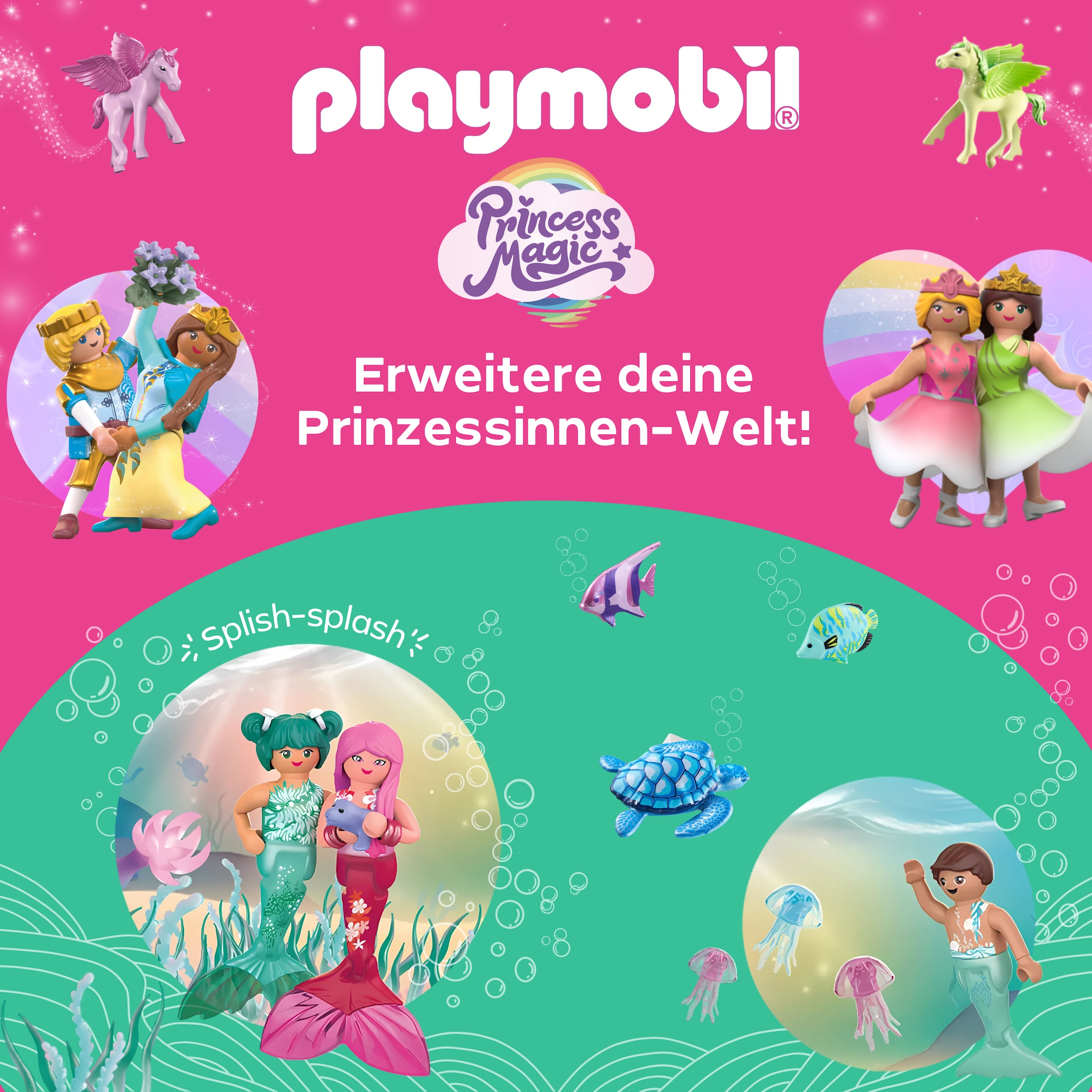 Playmobil® Jeu de construction »Prinzessinnenschloss mit Königspaar (71845), Playmobil Princess Magic« Made in Germany
