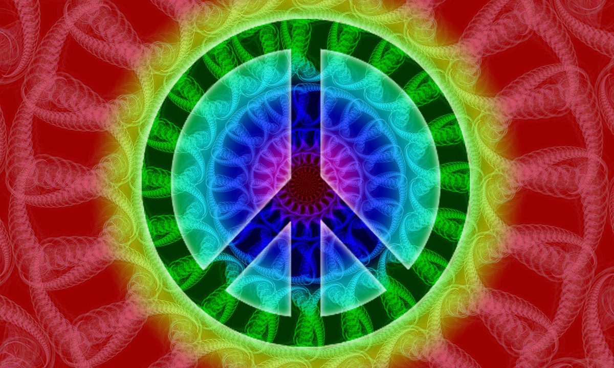 Image of Papermoon Fototapete »Psychedelisches Friedenszeichen«, samtig, Vliestapete, hochwertiger Digitaldruck bei Ackermann Versand Schweiz
