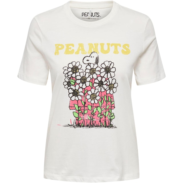 ONLY Kurzarmshirt »ONLPEANUTS REG S/S FLOWER TOP BOX JRS«, unterschiedliche  Snoopy Prints Acheter simplement