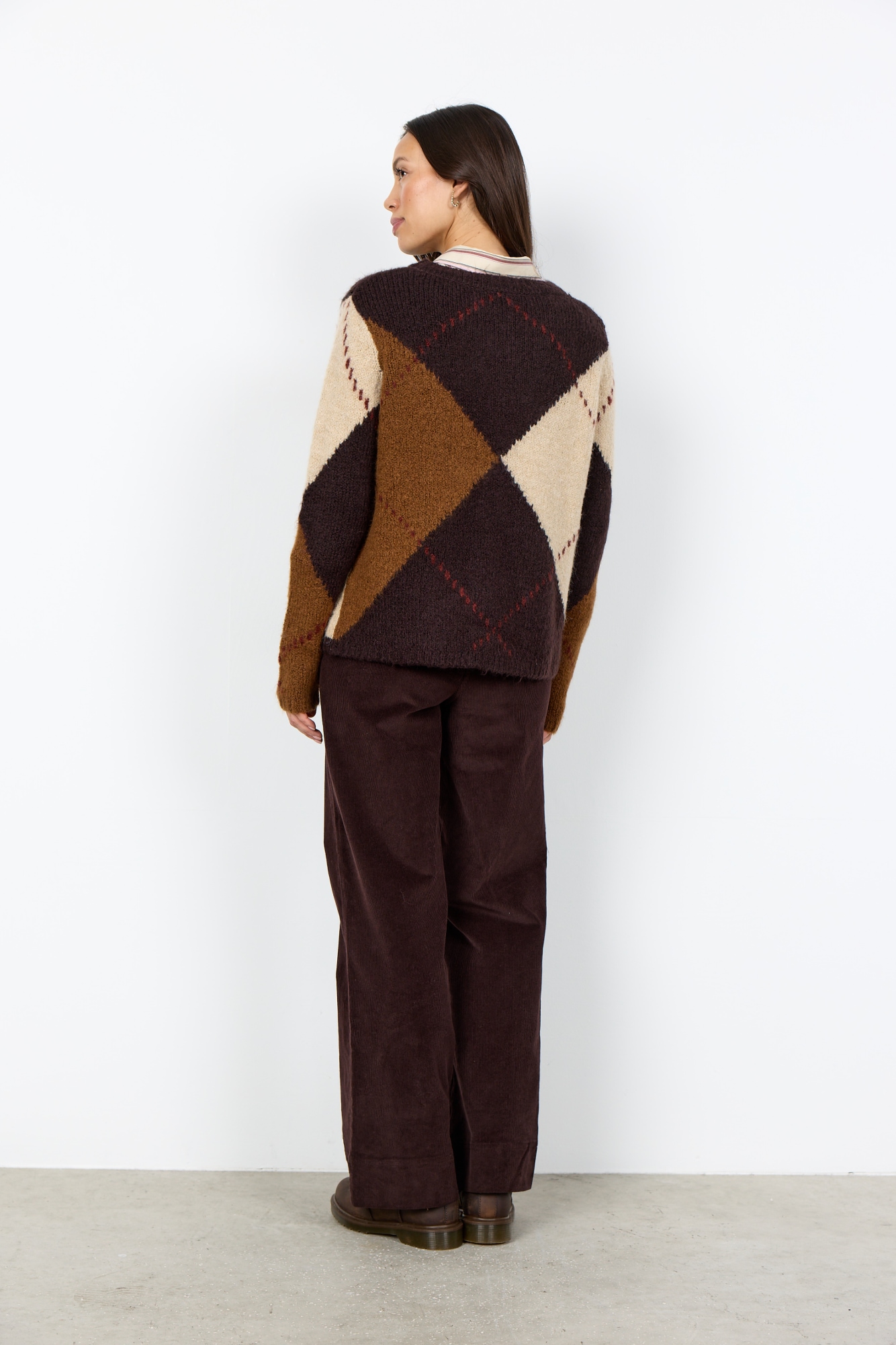soyaconcept Pull en tricot »SC-HACER 2 - YD« Materialmix, mit Argyl Strickmuster