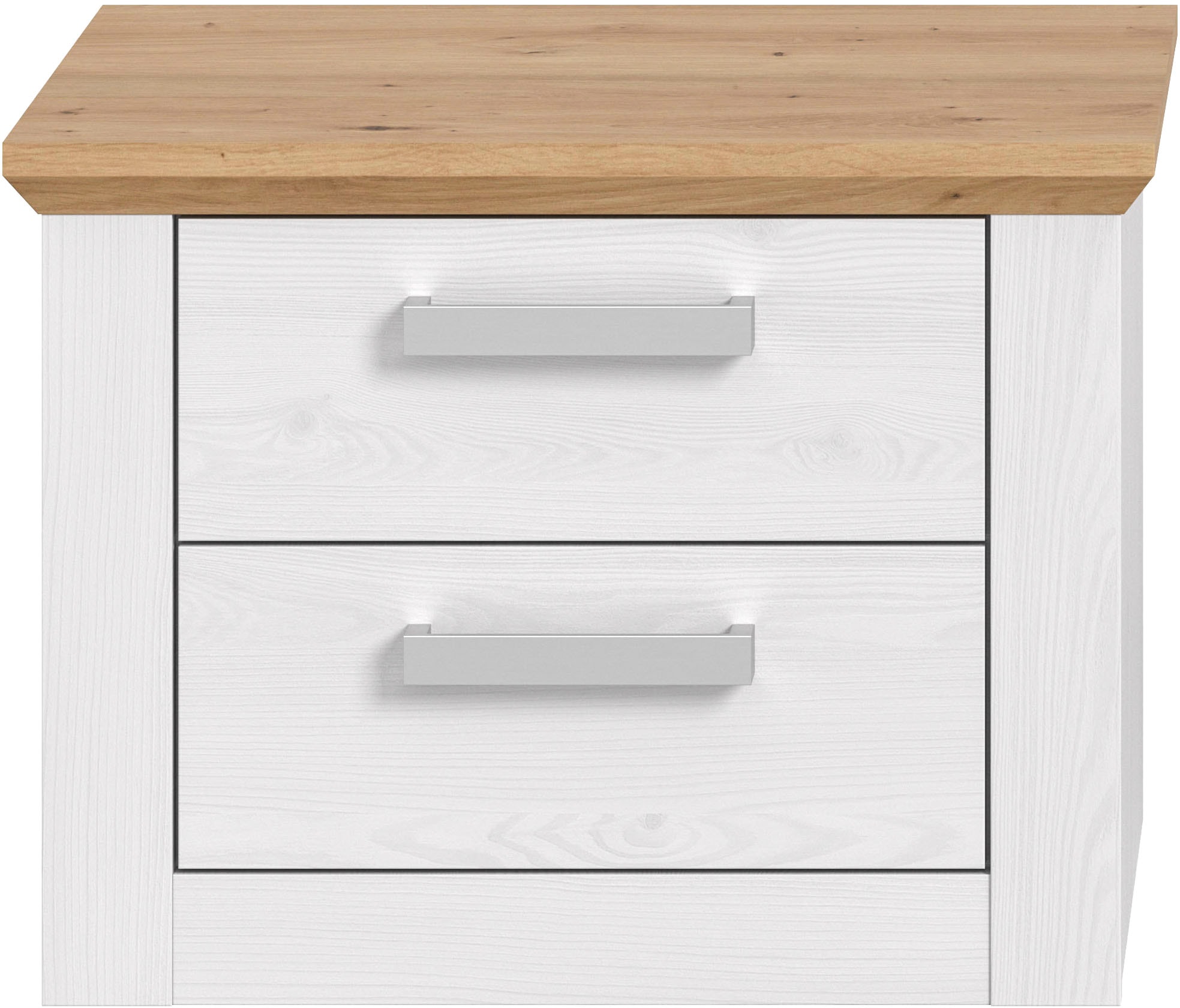 Home affaire Table de nuit »COSENZA, Breite 54cm, in Landhausoptik« Inclus 2 tiroirs à sortie totale,  table de nuit, chevet, commode, Nako, table d'appoint