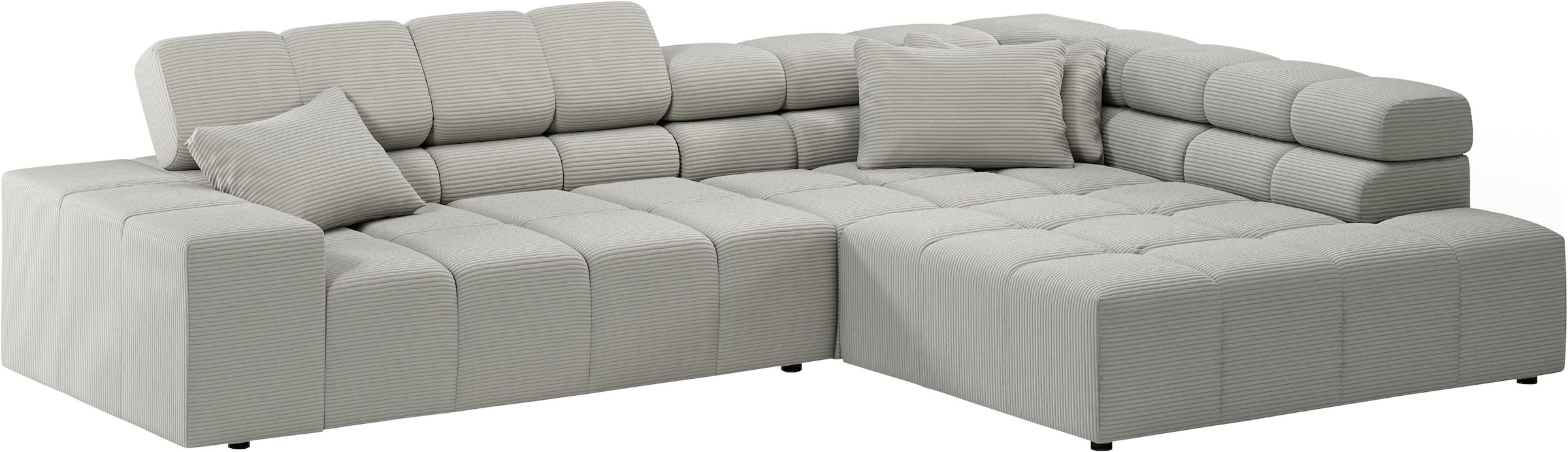 Home affaire Canapé d'angle »Ancona, Ecksofa,  incl. Kopfteilverstellung, Breite 319 cm, L-Form« réglage motorisé de la profondeur d’assise en option, aussi en velours côtelé + Easy Care