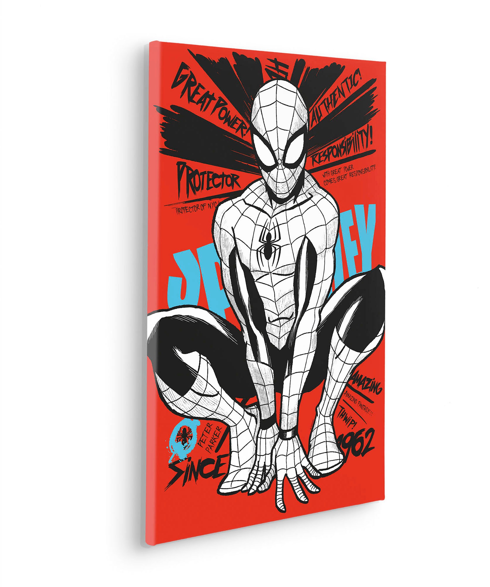 Komar Leinwandbild »Spider-Man Protector of NYC - Grösse 40 x 60 cm«, Disney, (1 St., 40 x 60 cm (Breite x Höhe), Keilrahmenbild mit Echtholzrahmen, Kinderzimmer