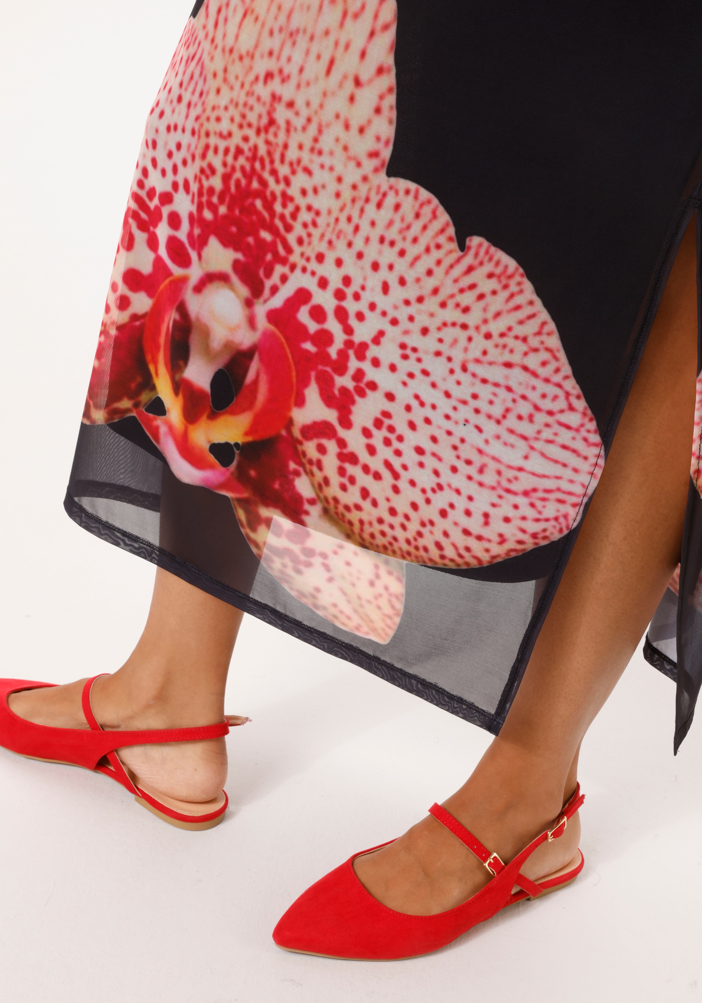 Aniston CASUAL Sommerkleid mit grossflächigen Batikblüten bedruckt - NEUE KOLLEKTION