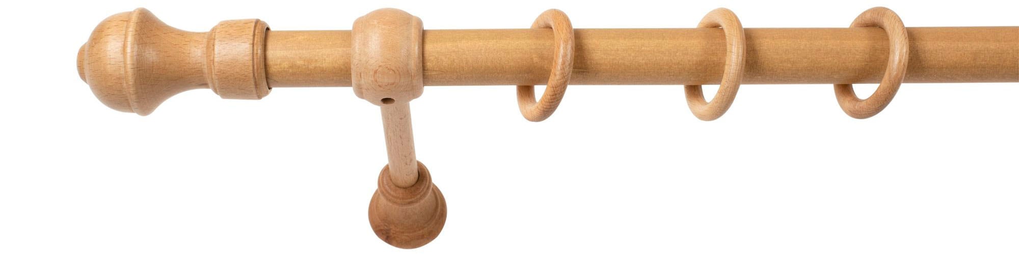 SN DECO GROUP Gardinenstange »Ares«, 1 läufig-läufig, Fixmass, 28 mm, Holz, verschiedene Längen und Farben, Komplettset