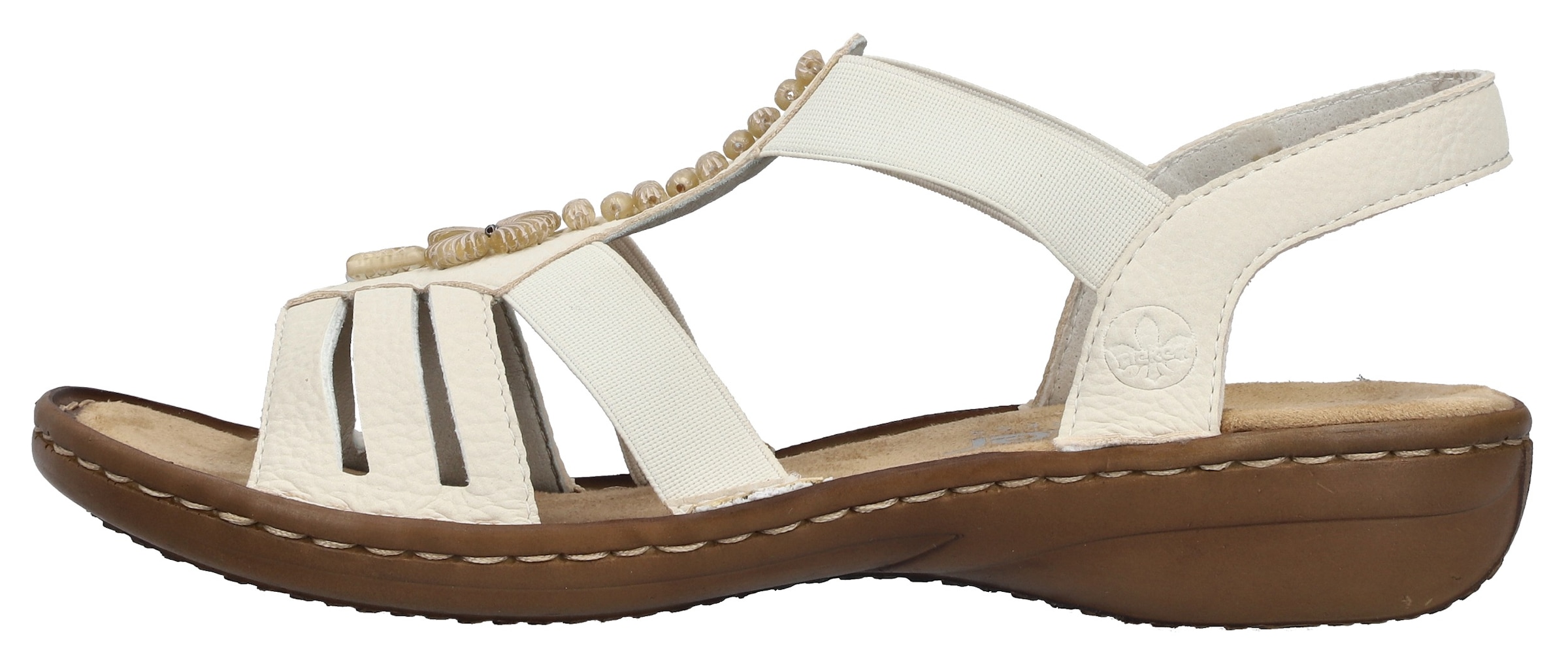 Rieker Sandale à lanières  chaussure d'été, sandale, talon compensé, avec belle décoration