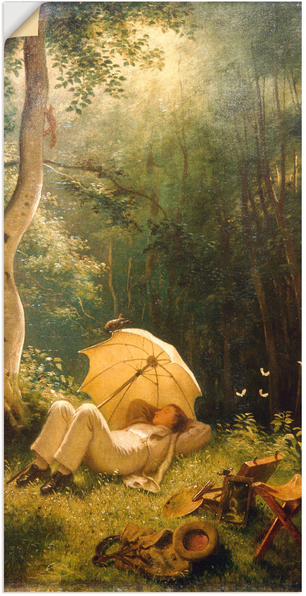 Image of Artland Wandbild »Der Maler (Rast im Walde)«, Mann, (1 St.), in vielen Grössen & Produktarten -Leinwandbild, Poster, Wandaufkleber / Wandtattoo auch für Badezimmer geeignet bei Ackermann Versand Schweiz