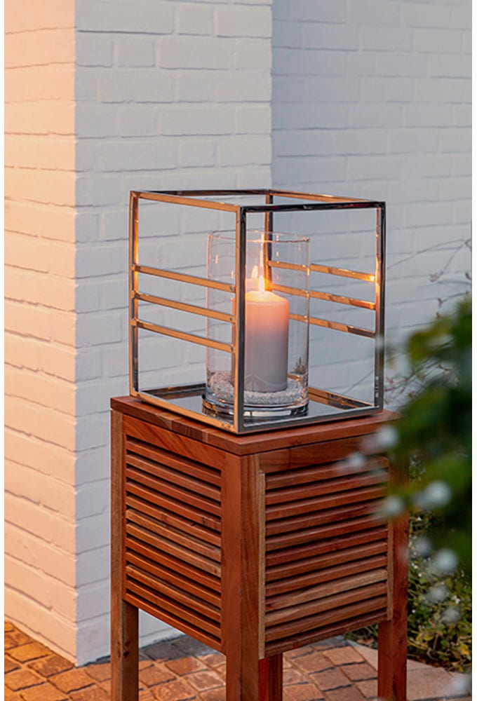Fink Windlicht »MALIBU« Kerzenhalter aus Edelstahl und Glas