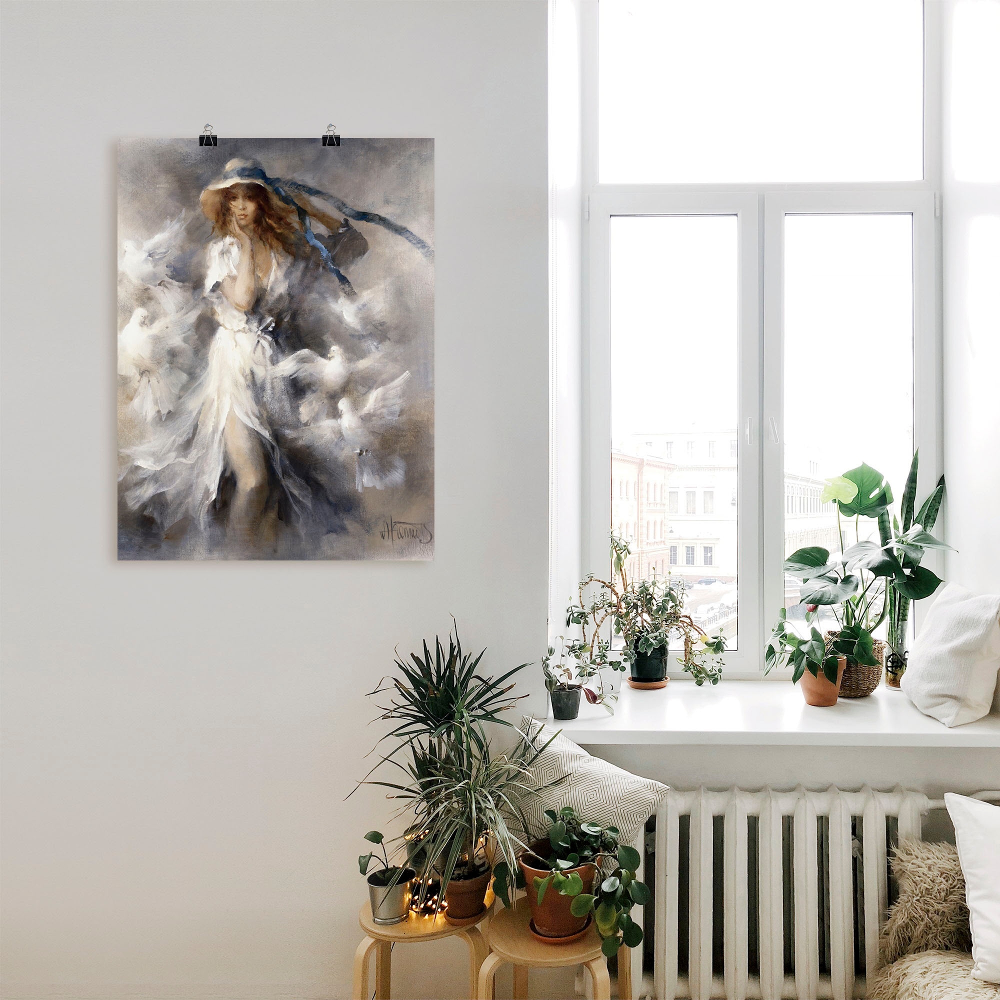 Artland Fresque murale »Tauben« 1 cuis tlg. als Leinwandbild, Poster in verschied. Grössen