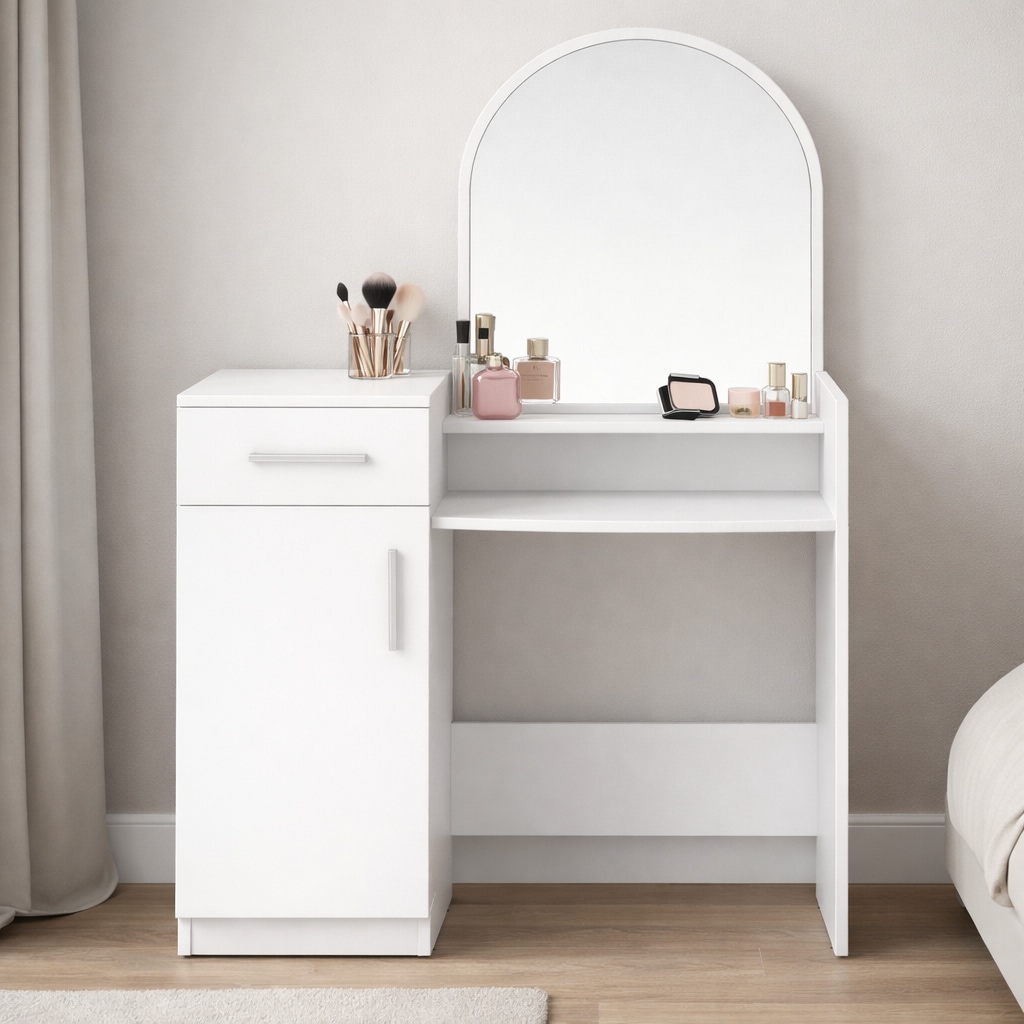 GOODproduct Coiffeuse »Trympo 1, Kosmetiktisch, Frisiertisch, Schminkkommode, Toilettentisch« Schminktisch mit Spiegel und Stauraum (1 Schublade, 1 Tür)