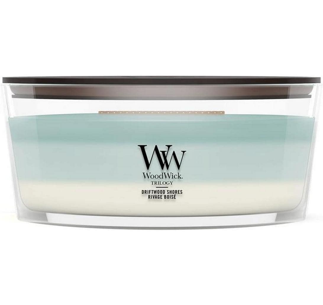 Image of Woodwick Duftkerze "Driftwood Shores Trilogy Ellipse"