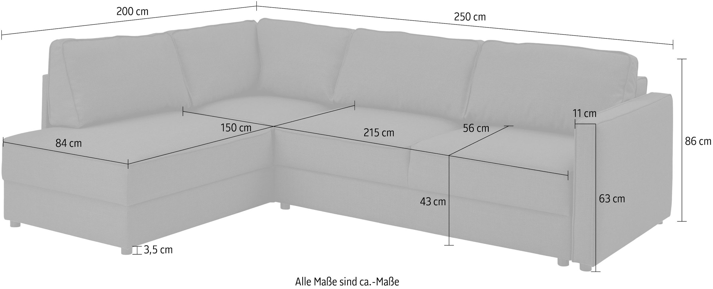 ATLANTIC home collection Schlafsofa »Chill«, Ecksofa mit Bettfunktion und Bettkasten