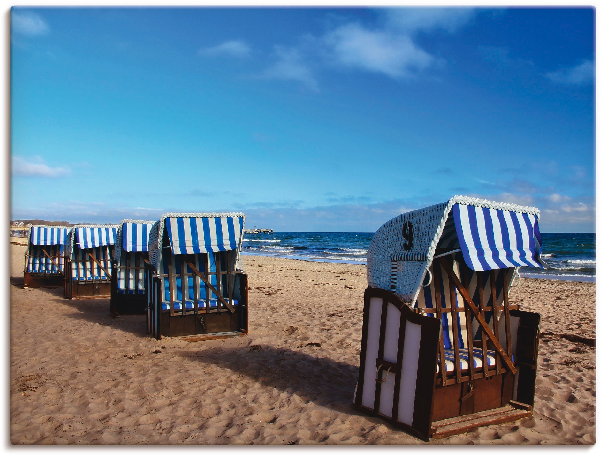 Image of Artland Wandbild »Strandkörbe«, Strand, (1 St.), in vielen Grössen & Produktarten -Leinwandbild, Poster, Wandaufkleber / Wandtattoo auch für Badezimmer geeignet bei Ackermann Versand Schweiz