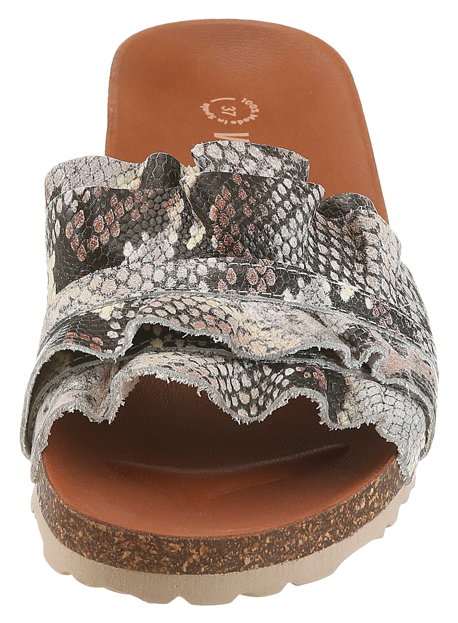 VERBENAS Pantolette »ROCIO«  Chaussure d’été, chaussure de plage, chaussure de vacances aspect reptile