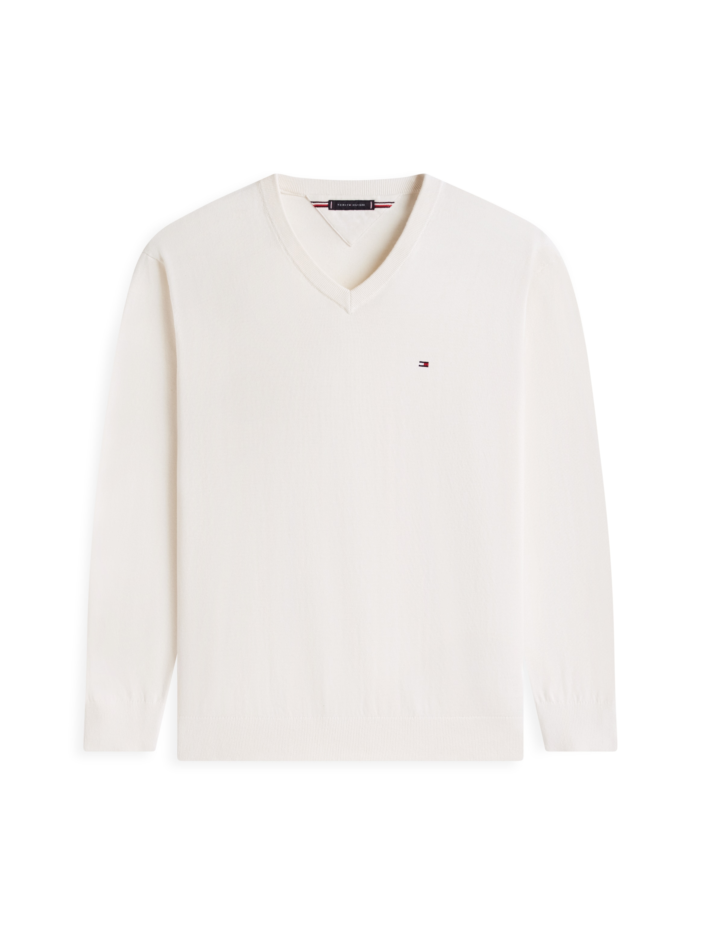 Tommy Hilfiger Big & Tall Pull col V »BT-ESSENTIAL COTTON« Rippbündchen am Ärmel, Saum und Ausschnitt,  Grosse Grössen, normale Passform