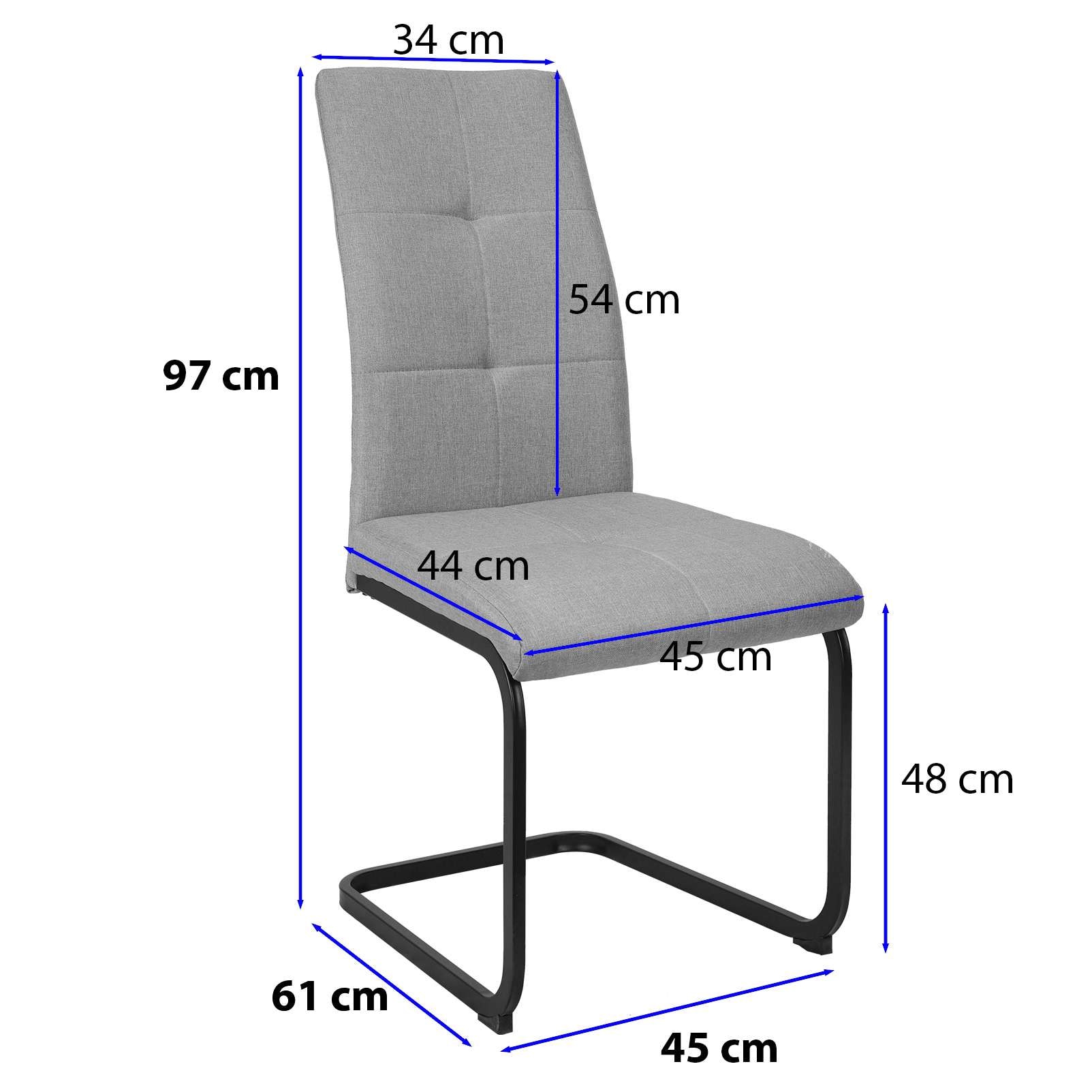 GOODproduct Chaise de salle à manger »Calgoty« (Ensemble) 2 cuisFreischwinger