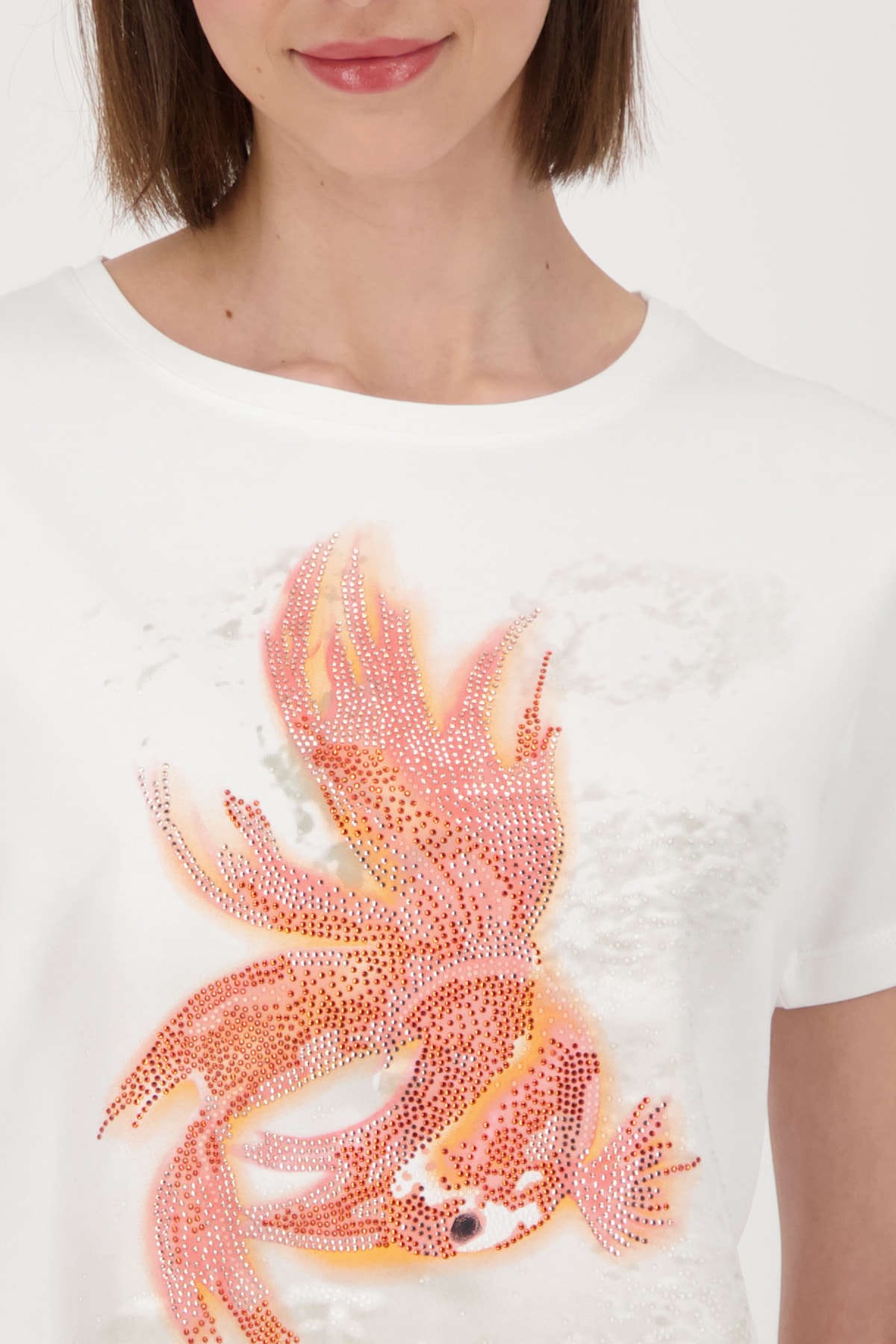 Monari T-Shirt »Shirt Schmuck Goldfarbenfisch«, Mit Rundhalsausschnitt