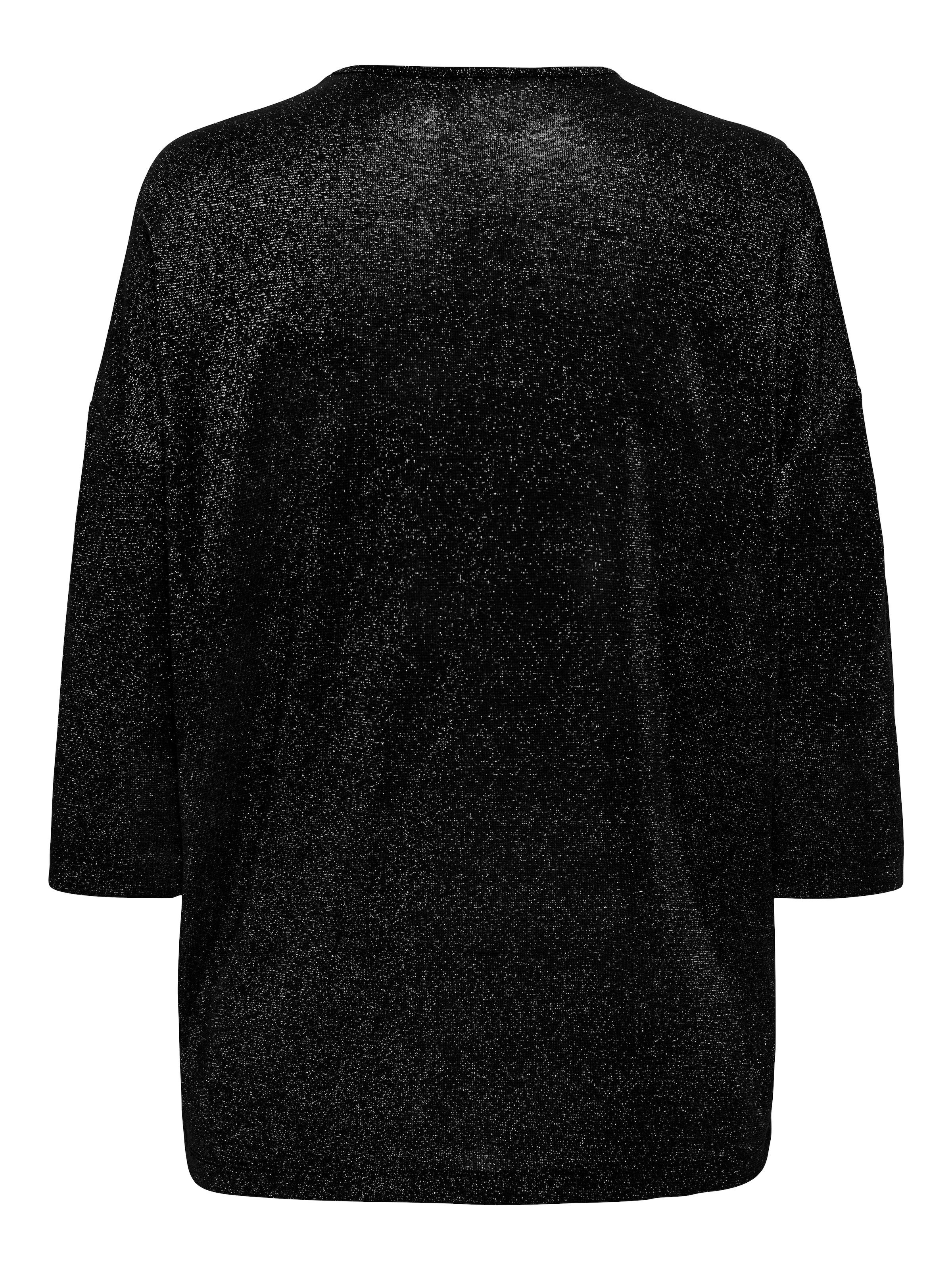 ONLY CARMAKOMA Oversize-Shirt »CARSILVERY GLAMOUR LUREX 3/4 TOP NOOS«