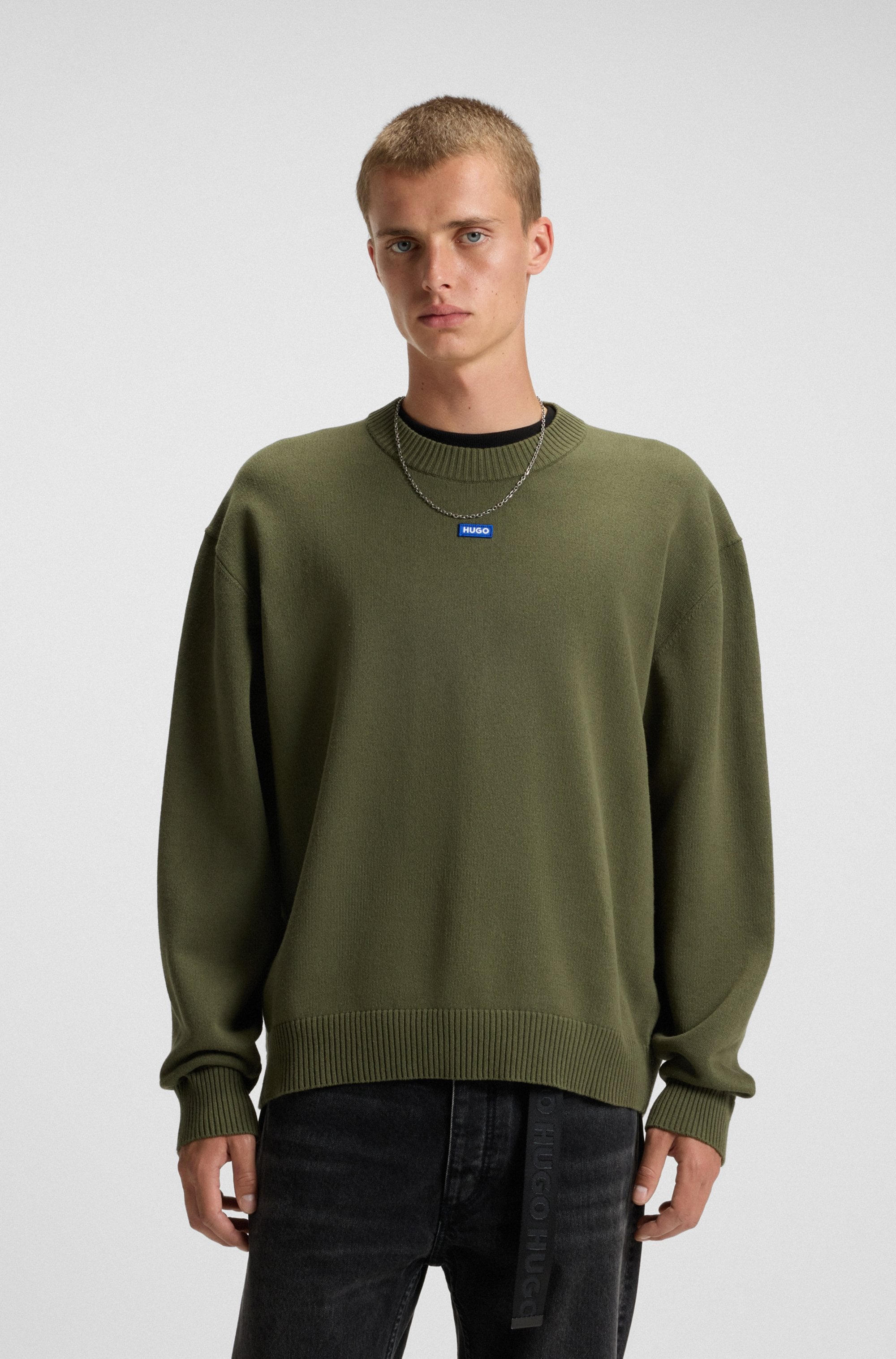 Image of HUGO Rundhalspullover "San Casey" relaxed fit