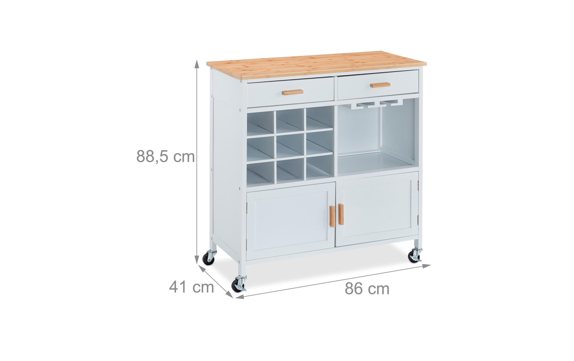 relaxdays Servierwagen »86 x 88.5 x 41 cm«
