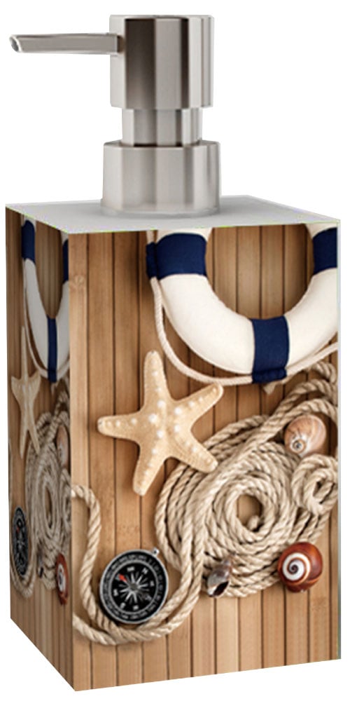 Sanilo Set d'accessoires de salle de bain »Maritime« bestehend aus WC-Sitz, Badteppich, Stöpsel, Seifenspender, WC-Bürste