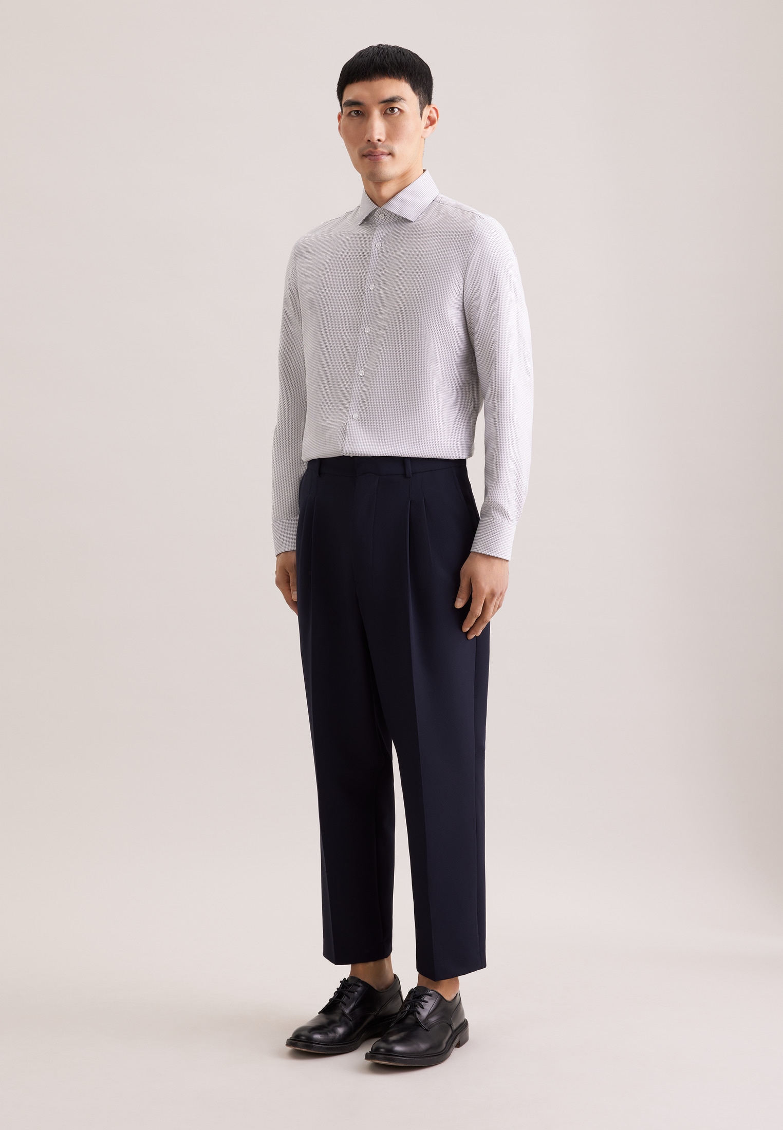 seidensticker Chemise d'affaires »Schwarze Rose« Shaped 1/1 Kentkragen Struktur