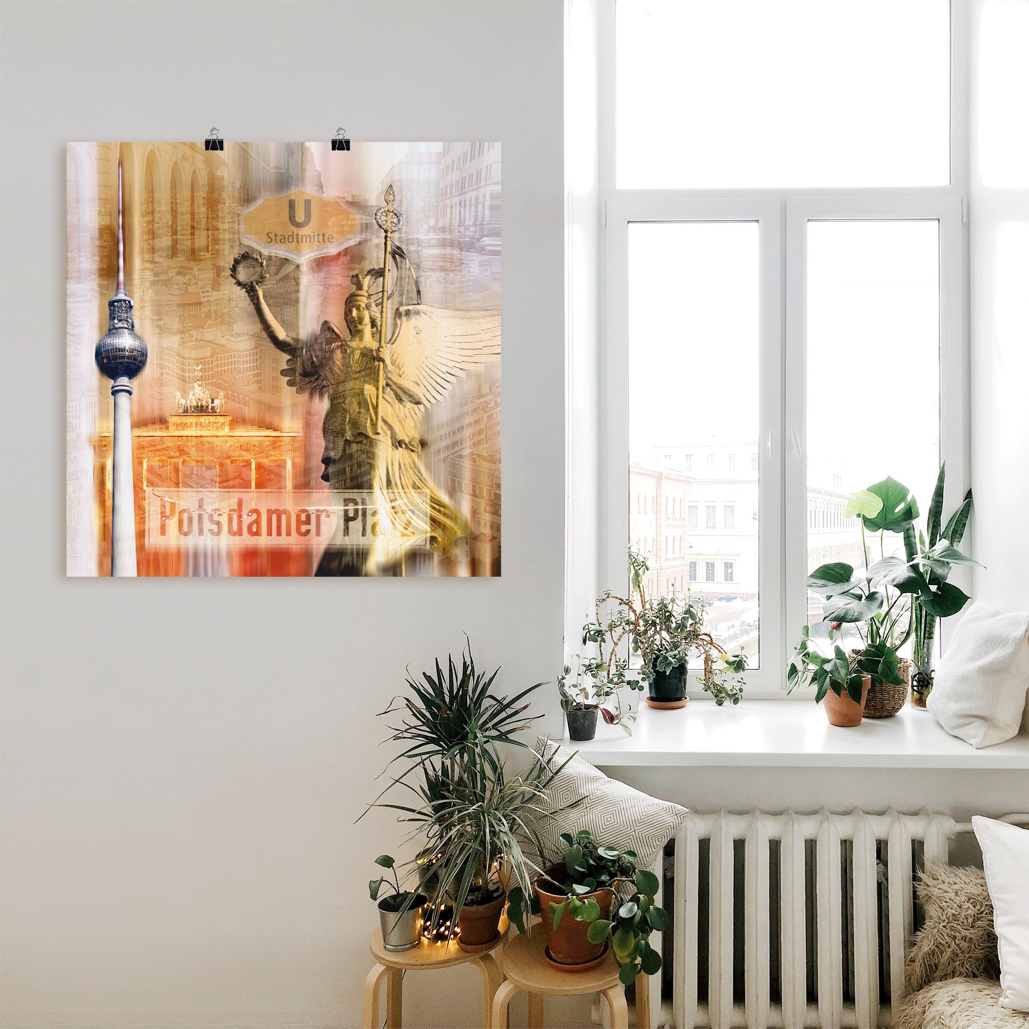 Artland Poster »Berlin Skyline Collage V«, Gebäude, (1 St.), als Leinwandbild, Wandaufkleber oder Poster in versch. Grössen