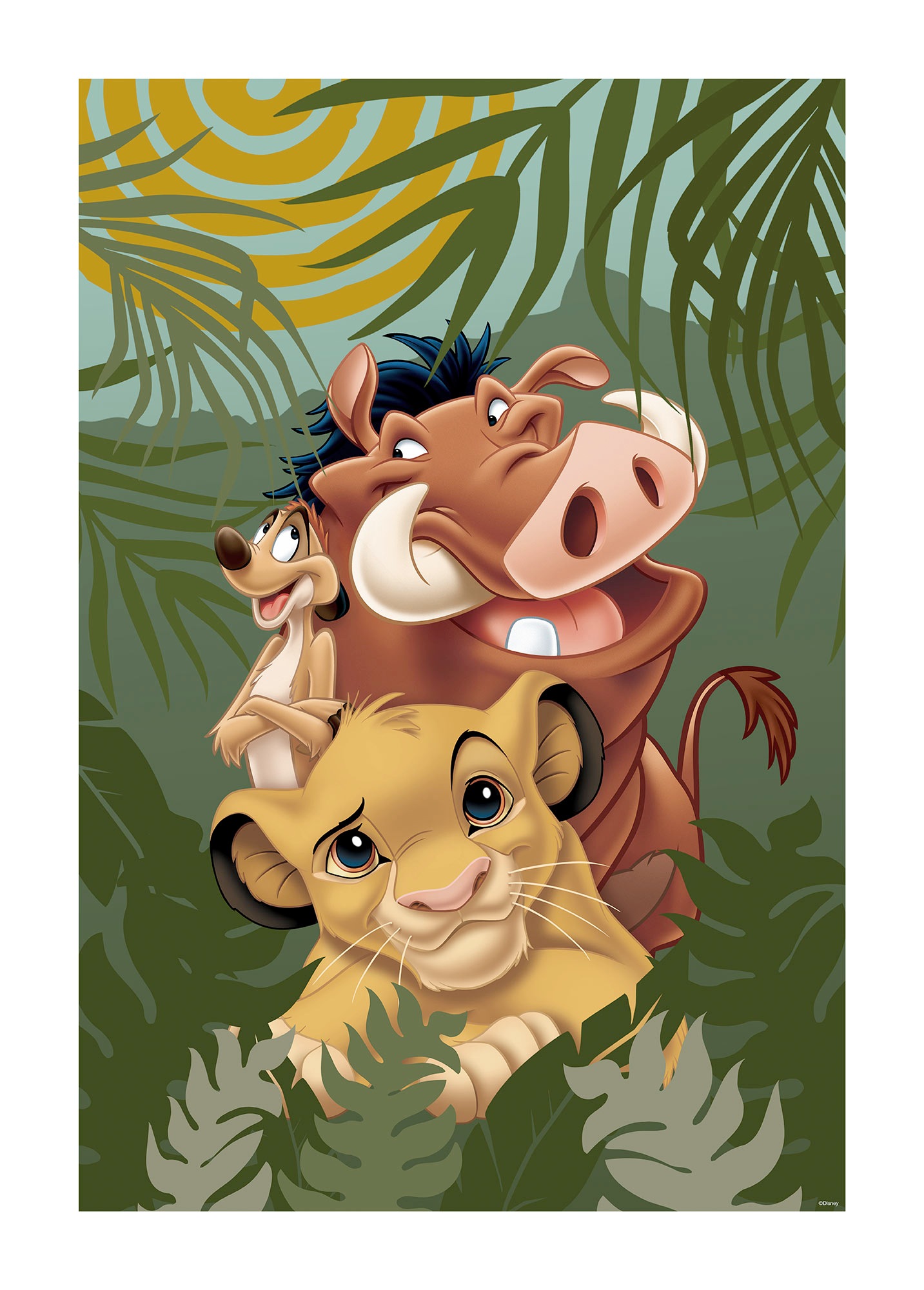 Image of Komar Bild "Lion King Carefree Trio" Disney 1 Stk. tlg. Wandbild zur Dekoration im Kinderzimmer - ohne Rahmen