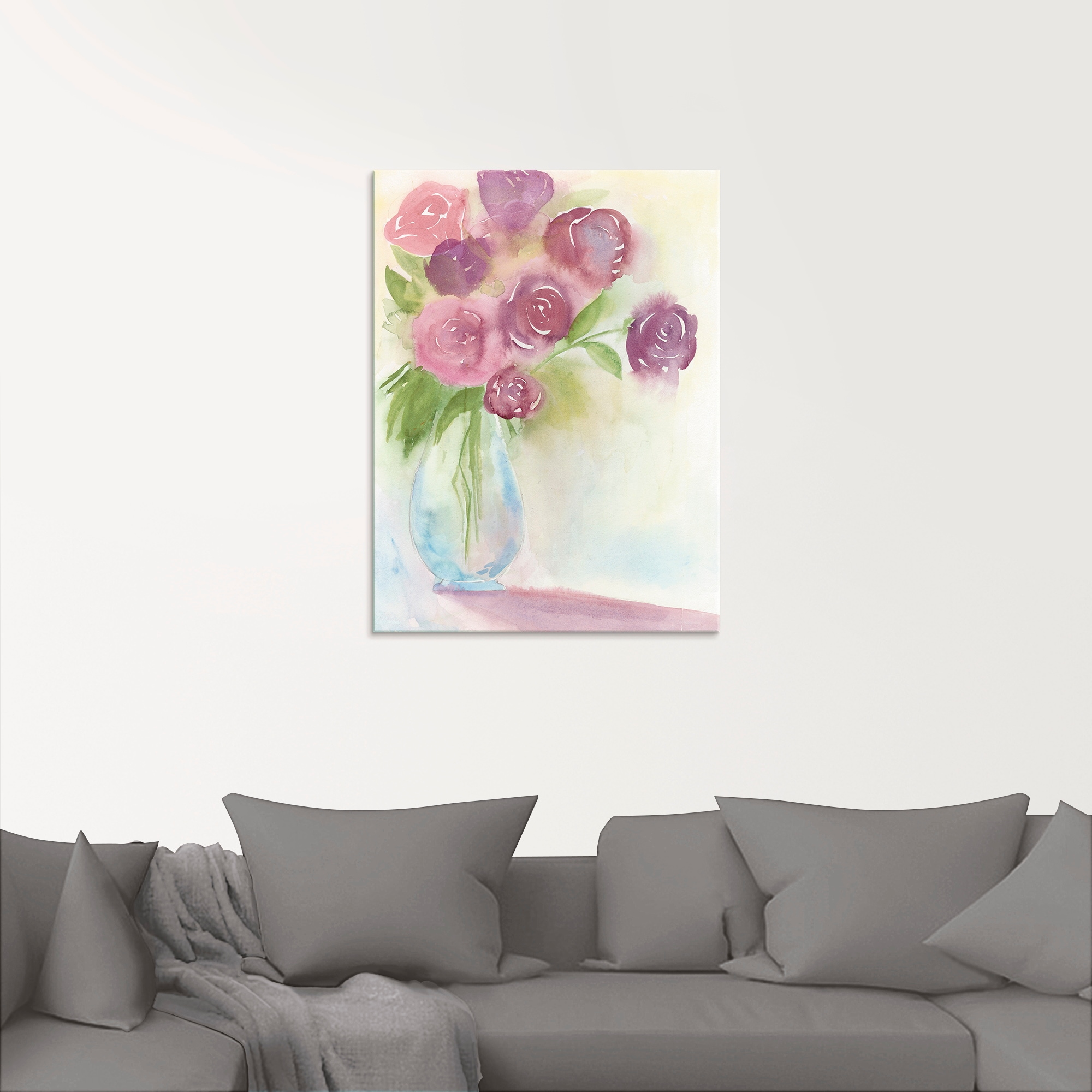 Artland Glasbild »Leuchtener Strauss II«, Blumen, (1 St.), in verschiedenen Grössen
