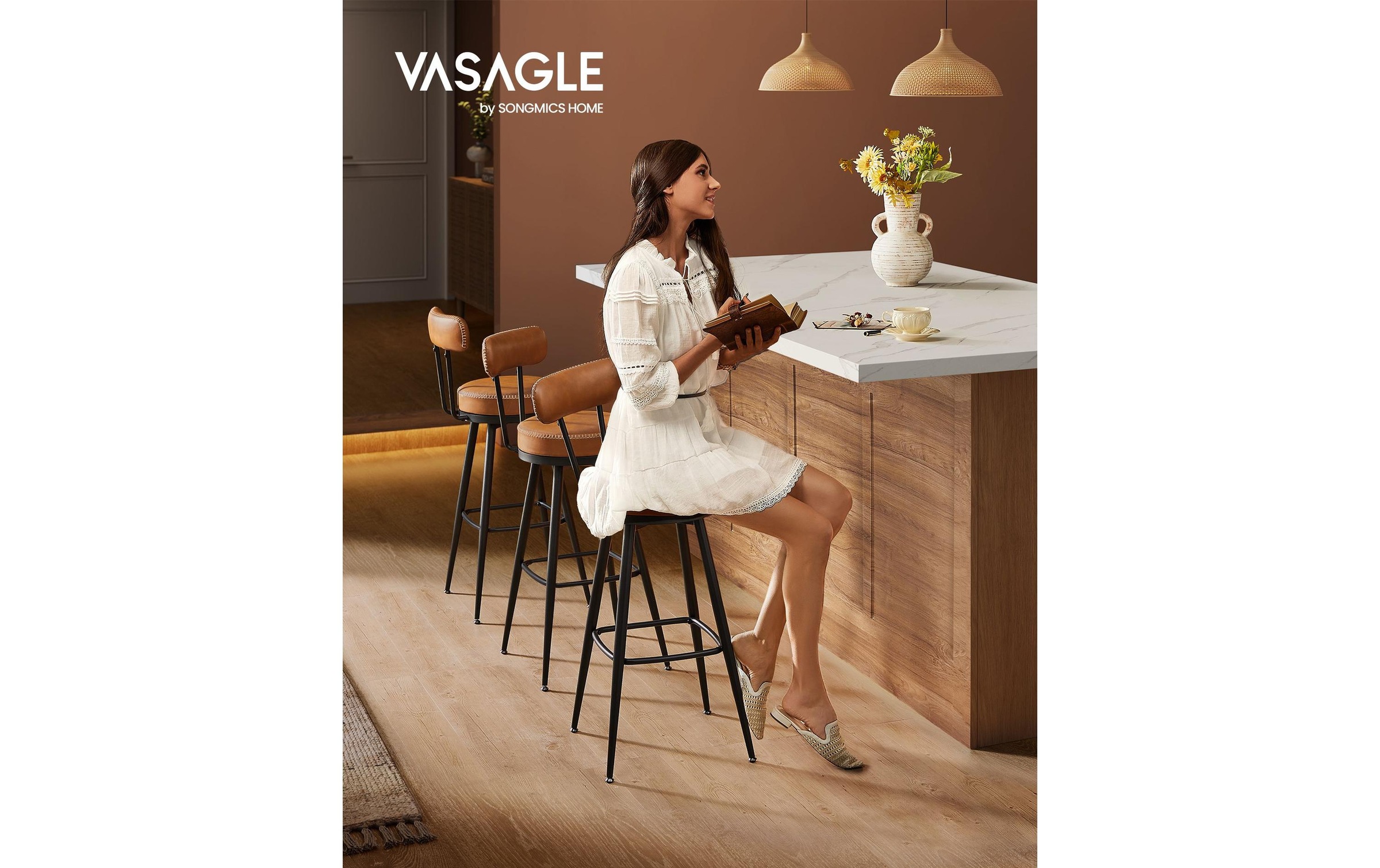 VASAGLE Barhocker »2 Stück 56 x 101.3 cm« 2 Stk. tlg.